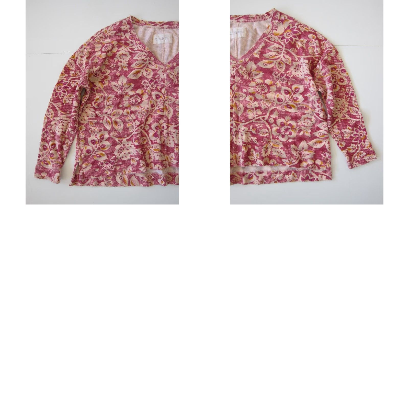 Vintage Pilcro Anthropologie Pink V-Neck Long Sleeve Oversized Top M Blouse Women Size M / US 6-8 / IT 42-44 - 8 Thumbnail