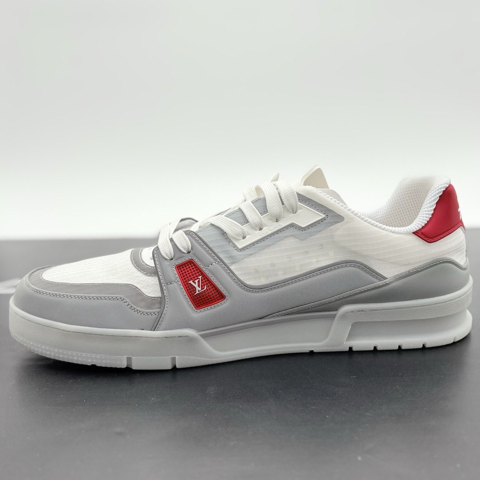 Louis Vuitton 13-13.5 Louis Vuitton Reflective Trainer ' Red ' | EXCELLENT Size US 13 / EU 46 - 4 Thumbnail