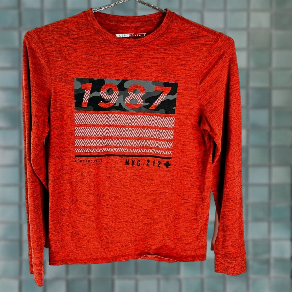 Aeropostale 1987 Aeropostale NYC. 212 + Mens Long Sleeves Pullover Red T Shirt Size Medium Size US M / EU 48-50 / 2 - 1 Thumbnail