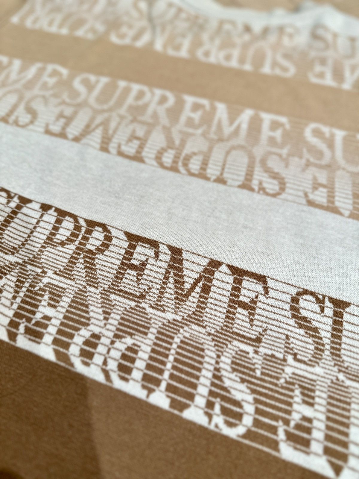 Supreme Supreme Text Stripe Jacquard S/S Top Size US XL / EU 56 / 4 - 6 Thumbnail