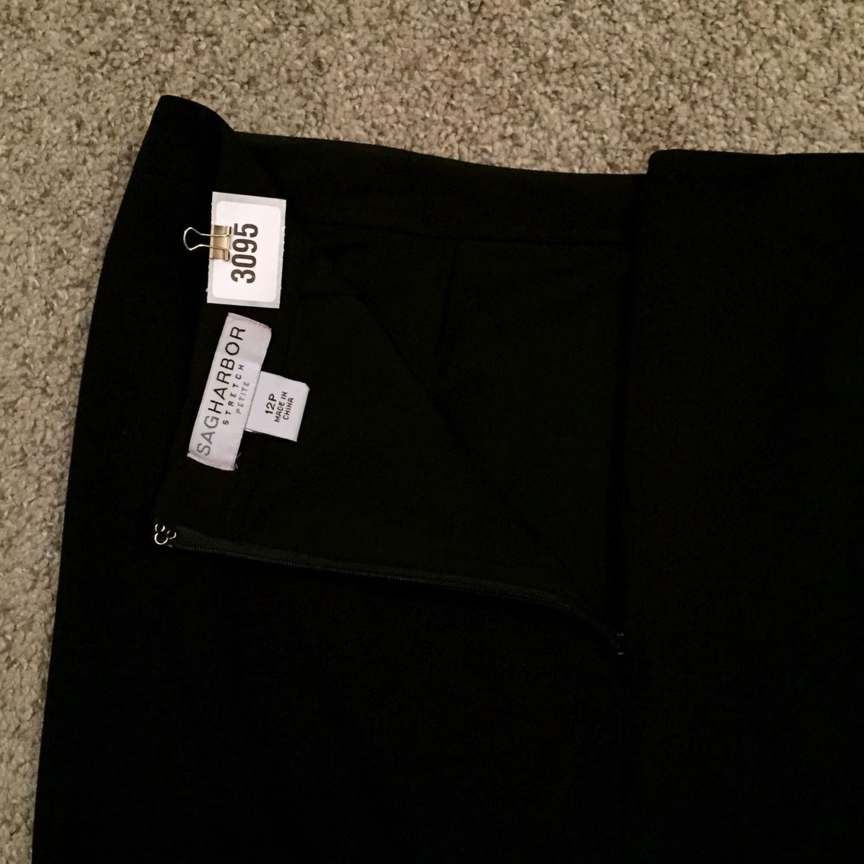 Vintage Sag Harbor Skirt 12P Black Knee Length Petite Unlined Slit Pencil Size 34" / US 12 / IT 48 - 7 Thumbnail