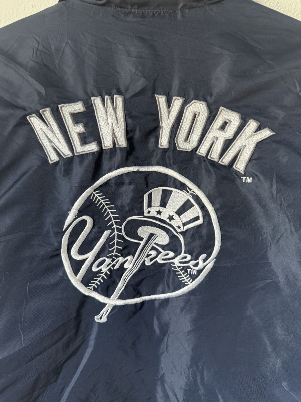 New York Yankees Vintage New York Yankees Coach Jacket Big Logo Embroidered Size US L / EU 52-54 / 3 - 5 Thumbnail