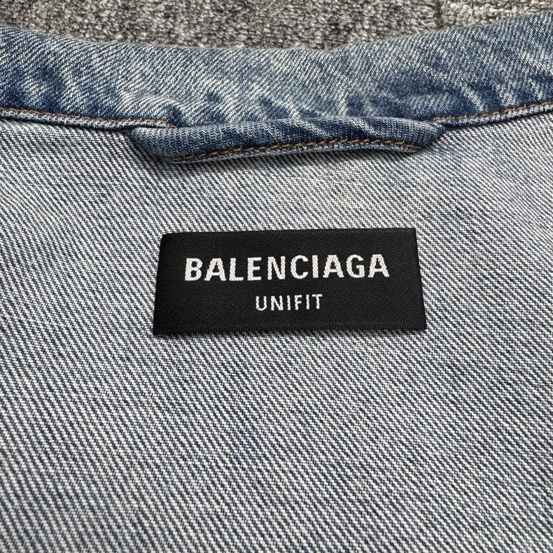 Balenciaga Balenciaga Destroyed Distressed Denim Jacket with Waterfal Size US XS / EU 42 / 0 - 3 Thumbnail