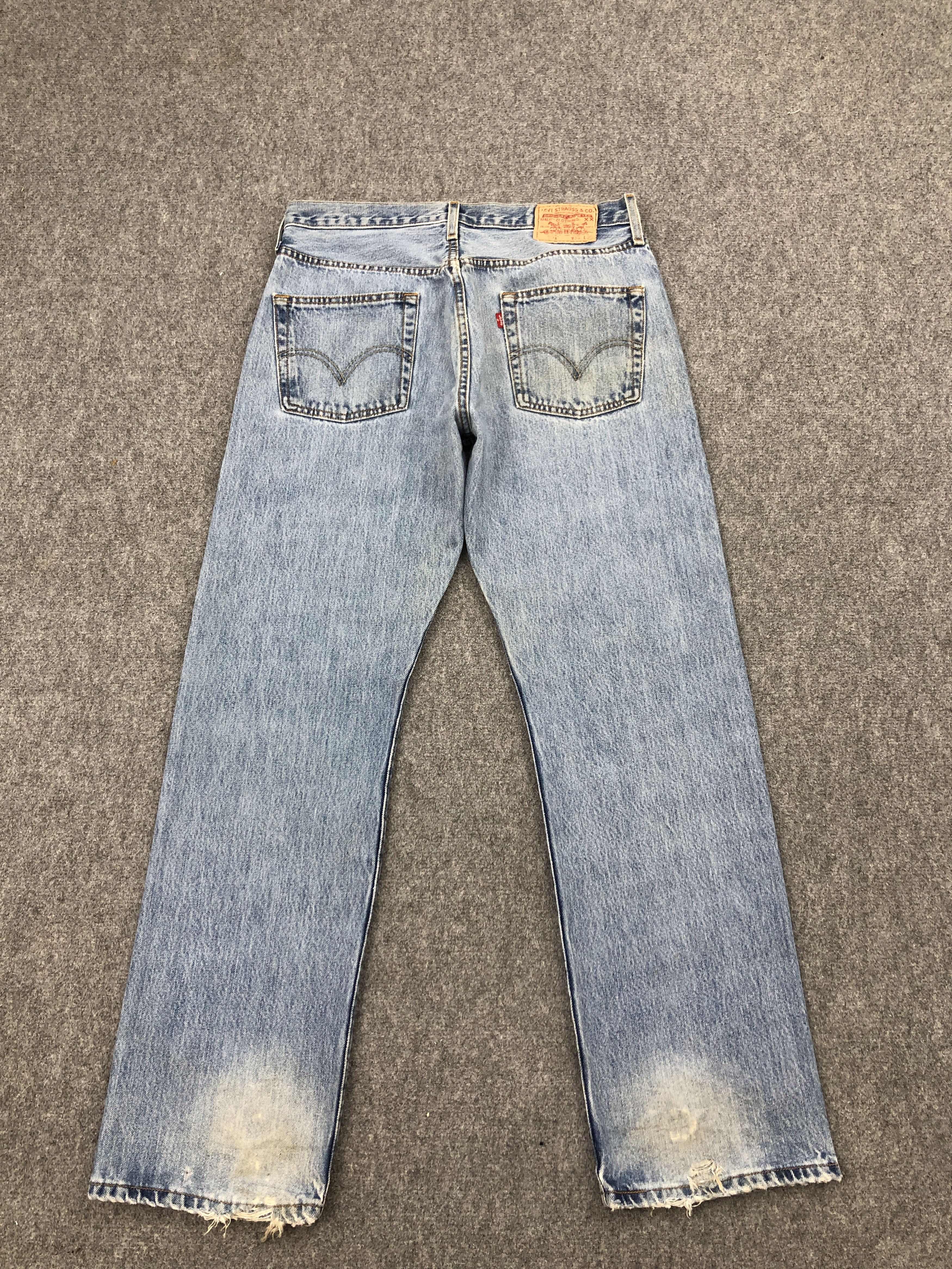 Levi's × Vintage Vintage 90s Levi's 501 Distressed Blue Jeans Size US 31 - 3 Thumbnail