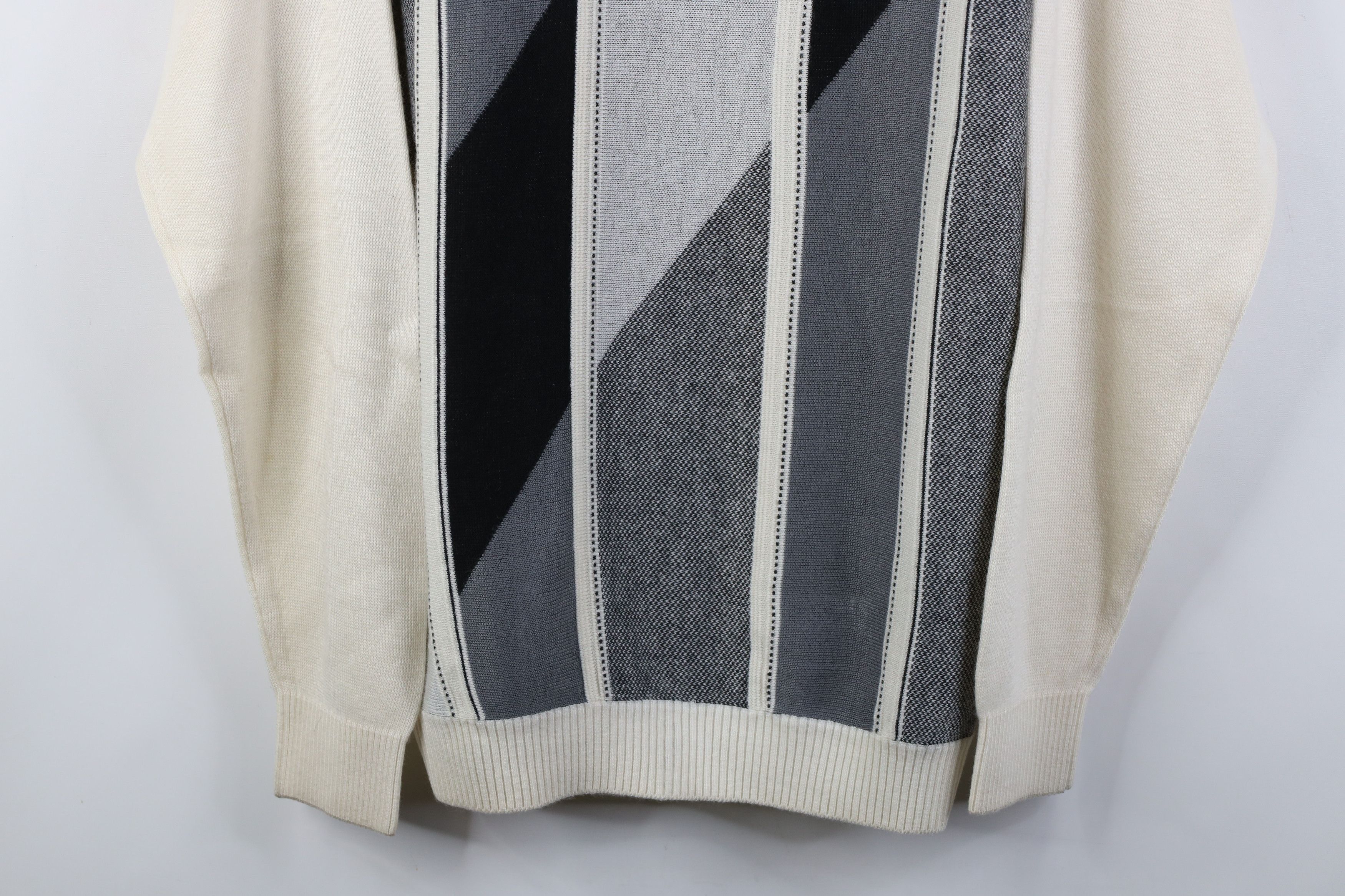 Vintage Vintage 90s Coogi Style Geometric Striped Knit Sweater Size US XL / EU 56 / 4 - 3 Thumbnail