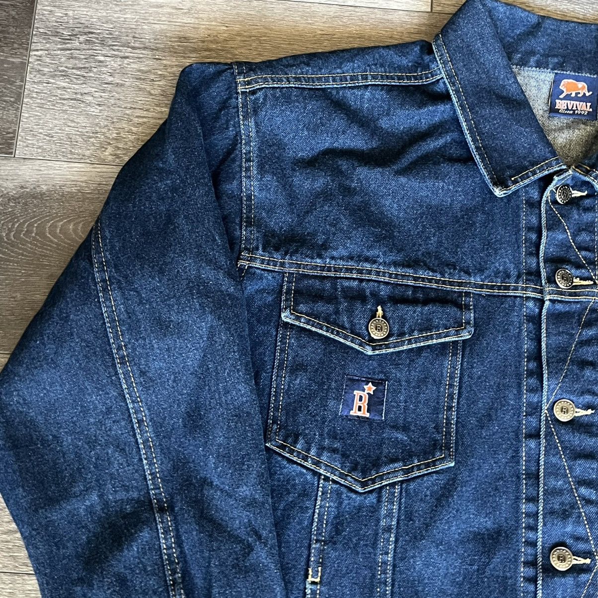 NFL Vintage 1990s NFL Revival New York Jets Denim Trucker Jacket Size US XL / EU 56 / 4 - 3 Thumbnail