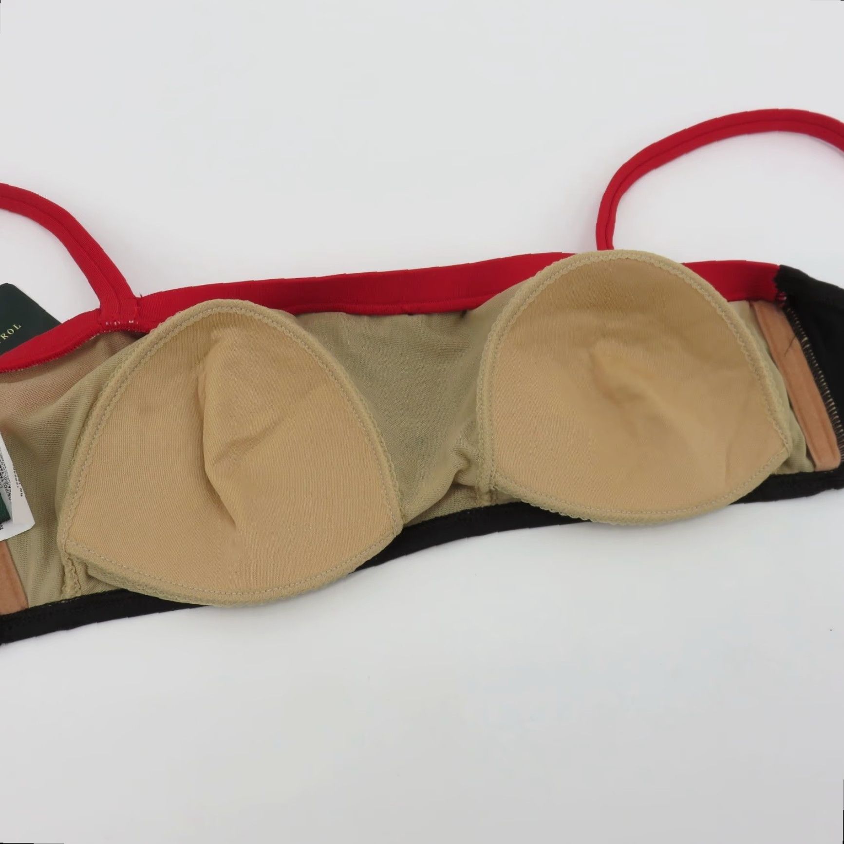Ralph Lauren VINTAGE 90s Lauren Ralph Lauren Women Bikini Top Lined Spaghetti Strap Black Red 14 NYLON Top Womens Size XL / US 12-14 / IT 48-50 - 7 Thumbnail