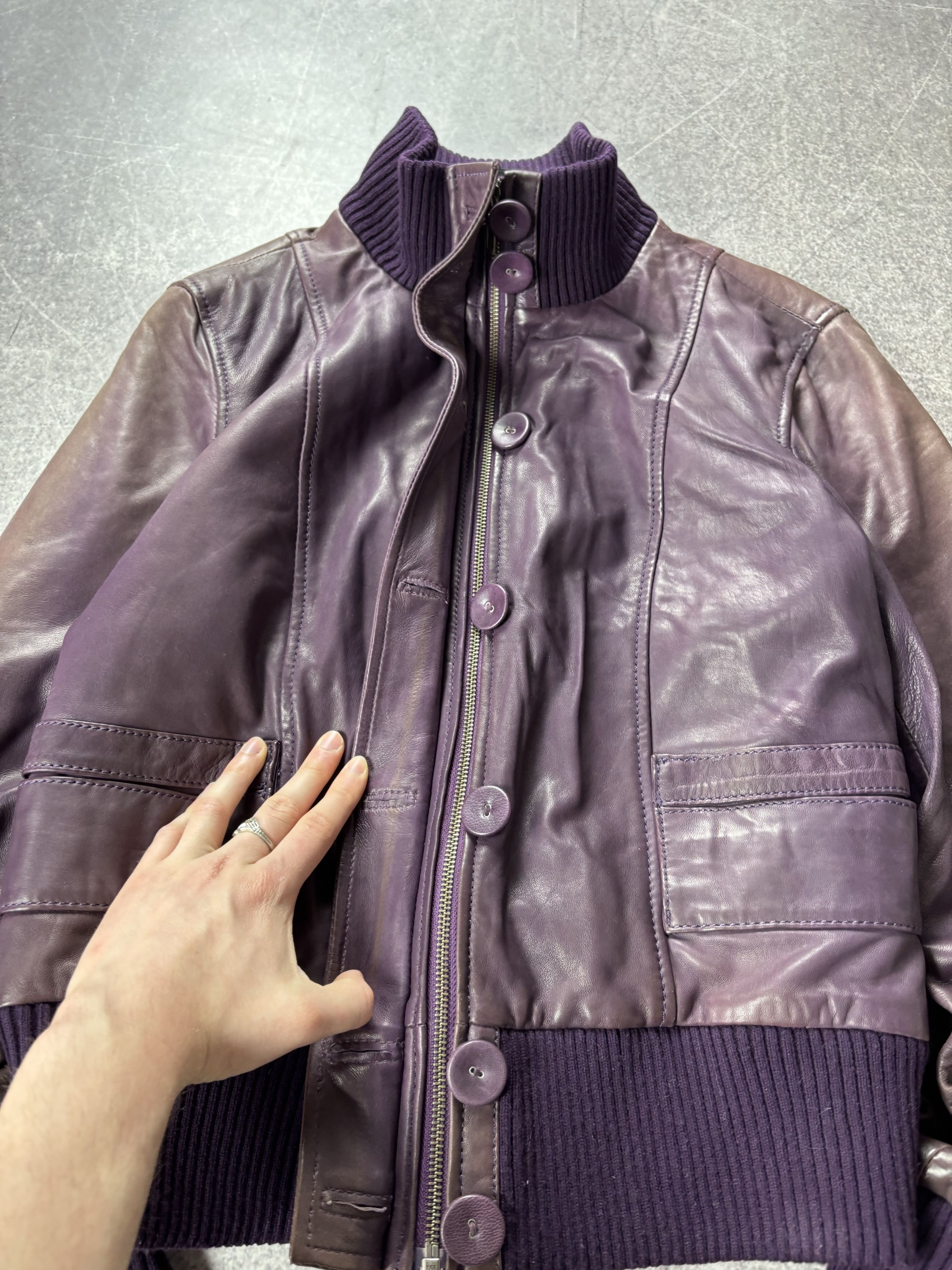 Hedi Slimane Vtg 00s Hedi Slimane Washed Faded Bomber Leather Jacket Size US S / EU 44-46 / 1 - 4 Thumbnail