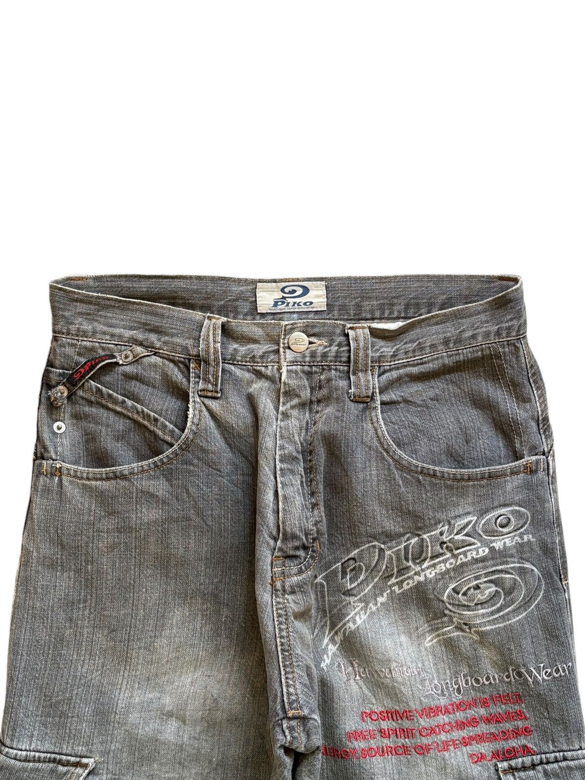 Japanese Brand Vintage Japanese Brand Wording Style Baggy Cargo Jeans Size US 29 - 5 Thumbnail