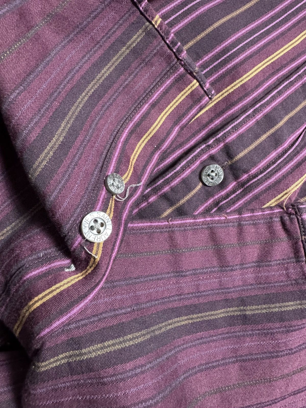 Yves Saint Laurent Yves Saint Laurent YSL Vintage Striped Button Up Shirt Size US L / EU 52-54 / 3 - 9 Thumbnail