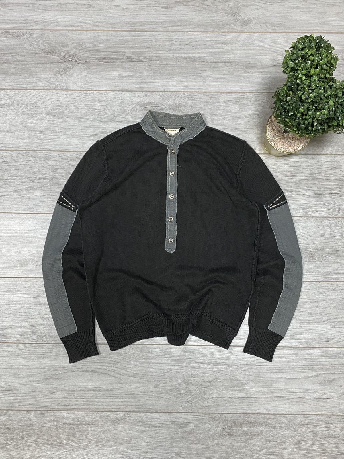 Diesel Diesel avant-garde vintage knitted zip sweater Size US L / EU 52-54 / 3 - 2 Thumbnail