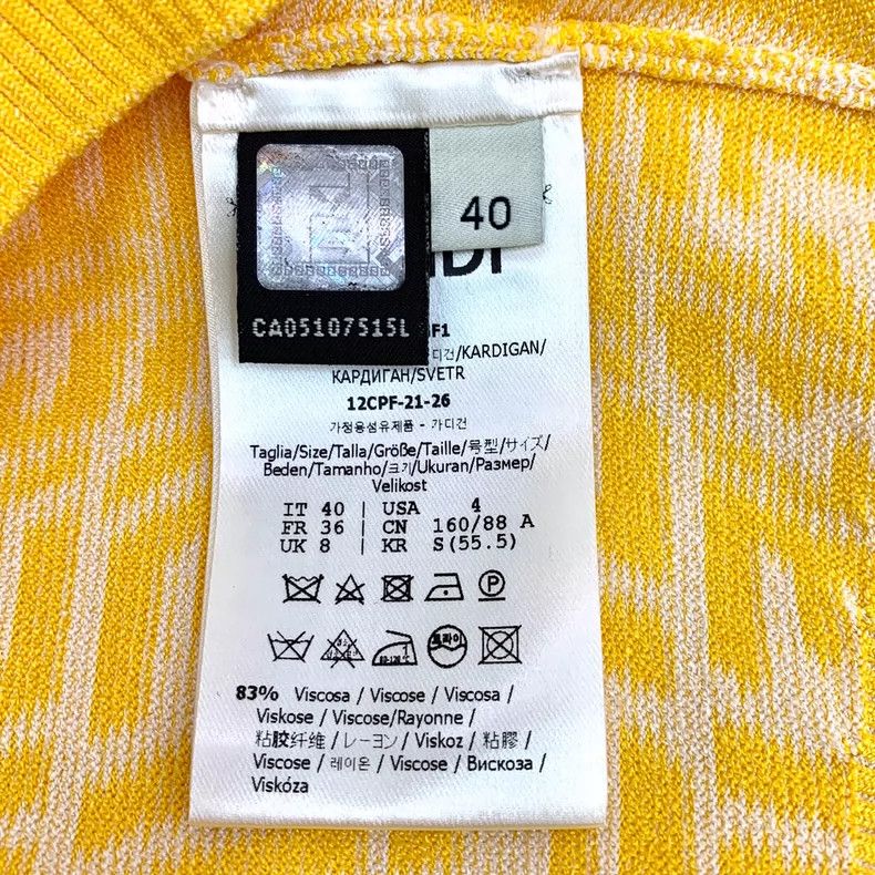 Fendi FENDI Yellow logo letter full-print crewneck single-breast Size XS / US 0-2 / IT 36-38 - 6 Thumbnail
