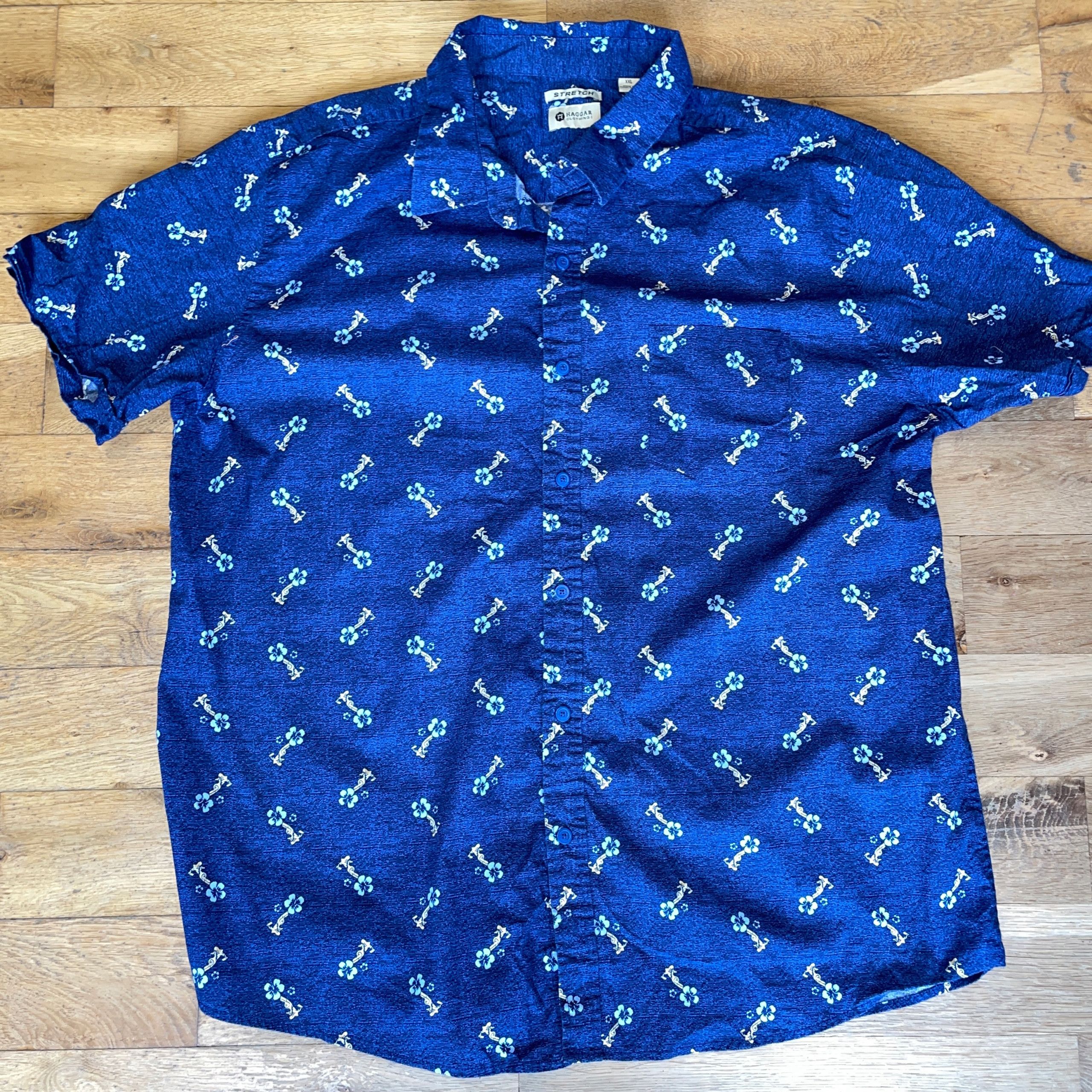 Haggar × Vintage HAGGAR MEN'S FASHIONABLE HOLIDAY SHIRT FLOWERS Size XXL Size US XXL / EU 58 / 5 - 4 Thumbnail