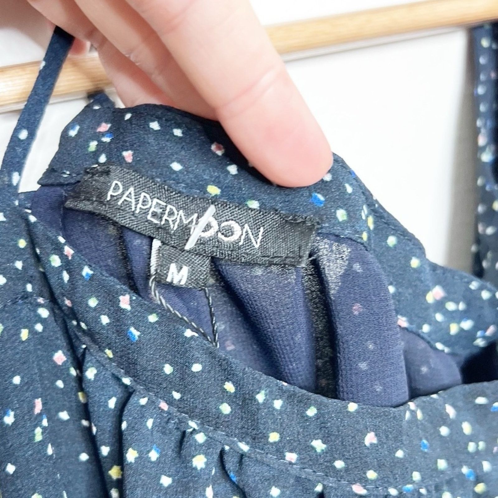 Other New with Tags Papermoon Women's Lidia Polka Dot Navy Blouse Size M / US 6-8 / IT 42-44 - 13 Thumbnail