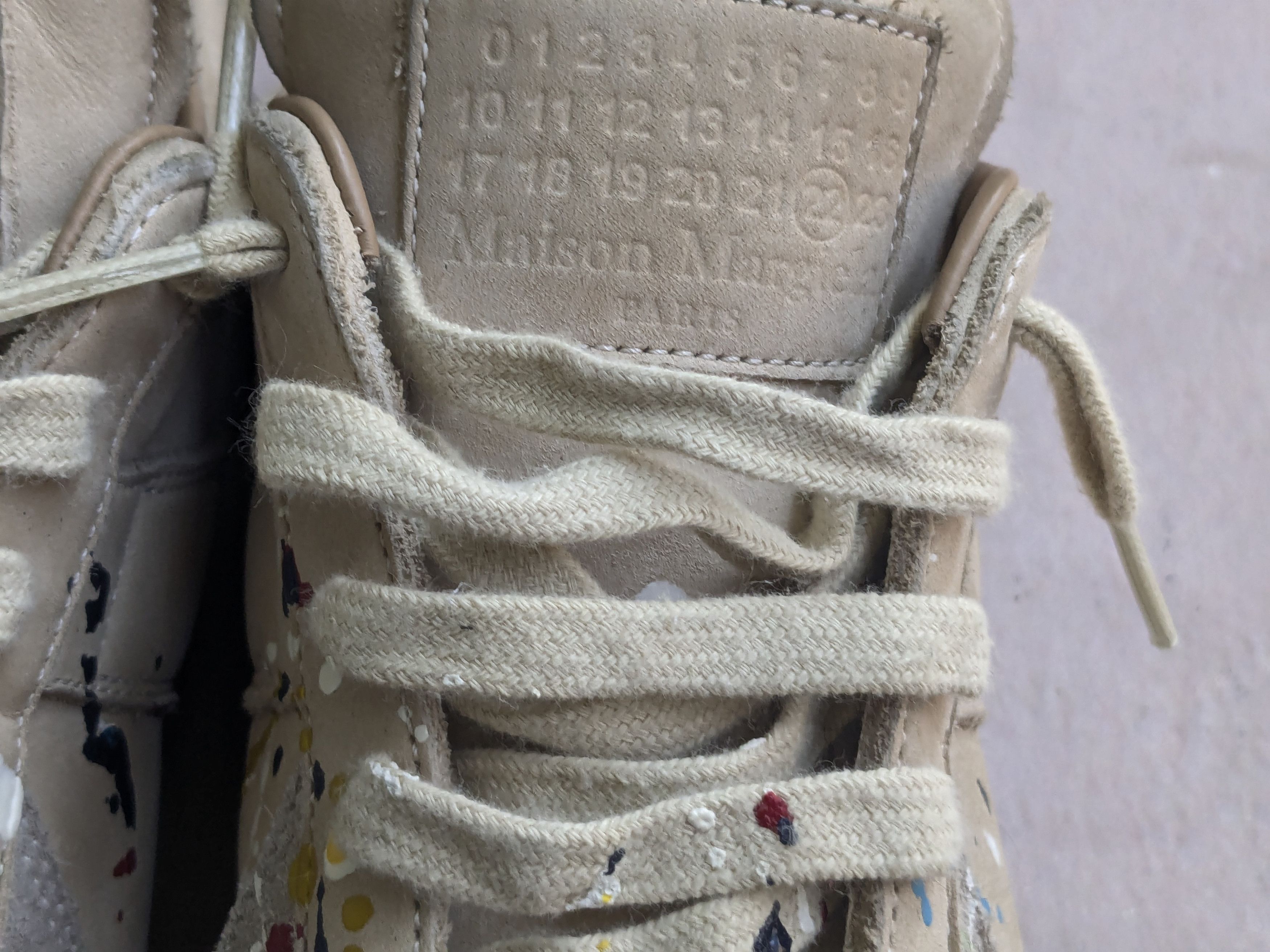 Maison Margiela Maison Margiela GAT Replica Beige Paint 7 40 Suede Leather Size US 7 / EU 40 - 3 Thumbnail