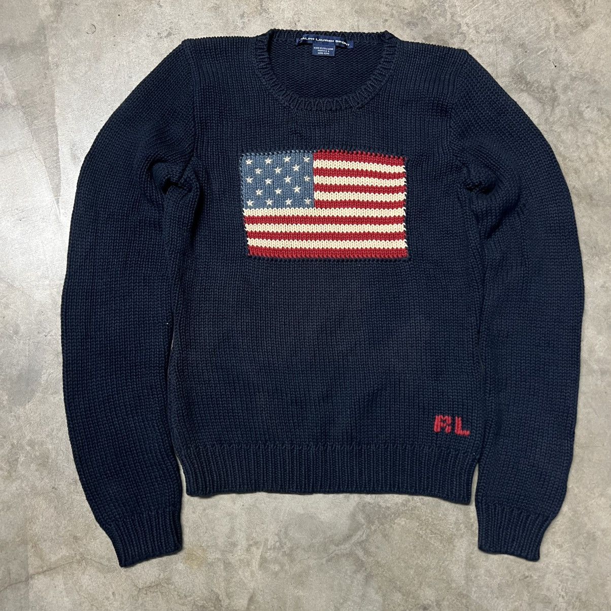 Polo Ralph Lauren × RRL Ralph Lauren × Ralph Lauren Vintage 2000’s Polo Ralph Lauren Sport 🇺🇸 Flag Knit Sweater Size US XS / EU 42 / 0 - 1 Thumbnail