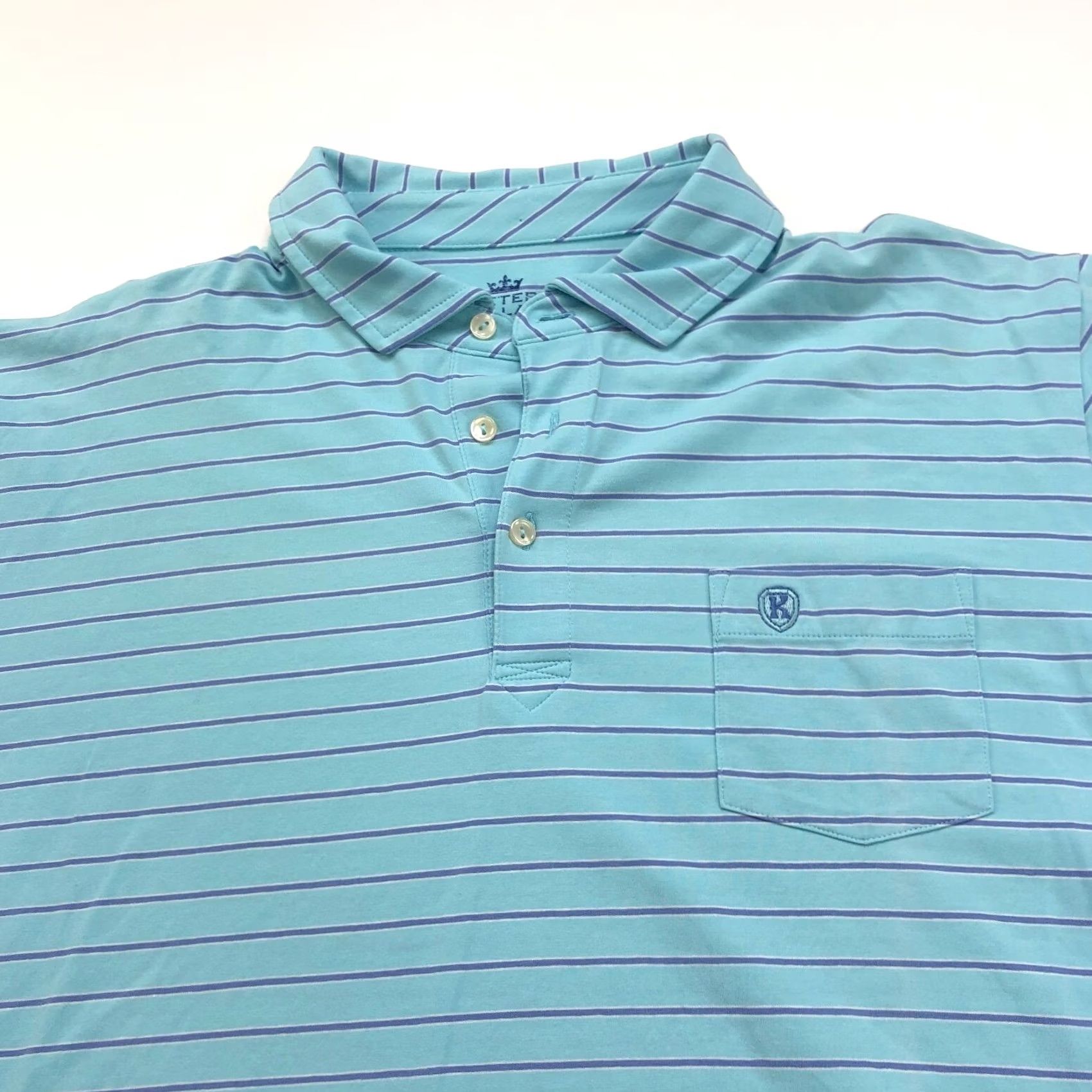 Peter Millar VINTAGE Peter Millar SEASIDE WASH Large Golf SS Stretch Button Polo Striped Shirt Size US L / EU 52-54 / 3 - 2 Thumbnail