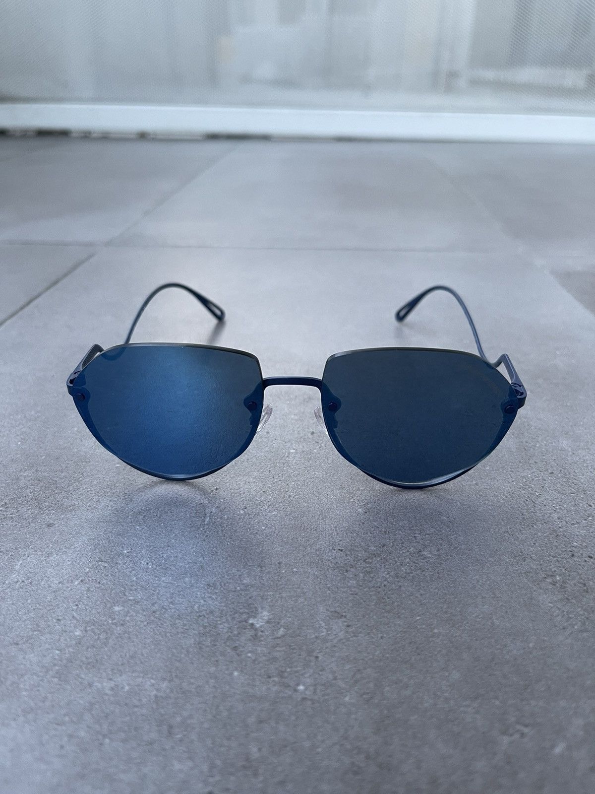 Emporio Armani Emporio Armani EA2137 3018/55 Blue Aviator Sunglasses Size ONE SIZE - 8 Thumbnail