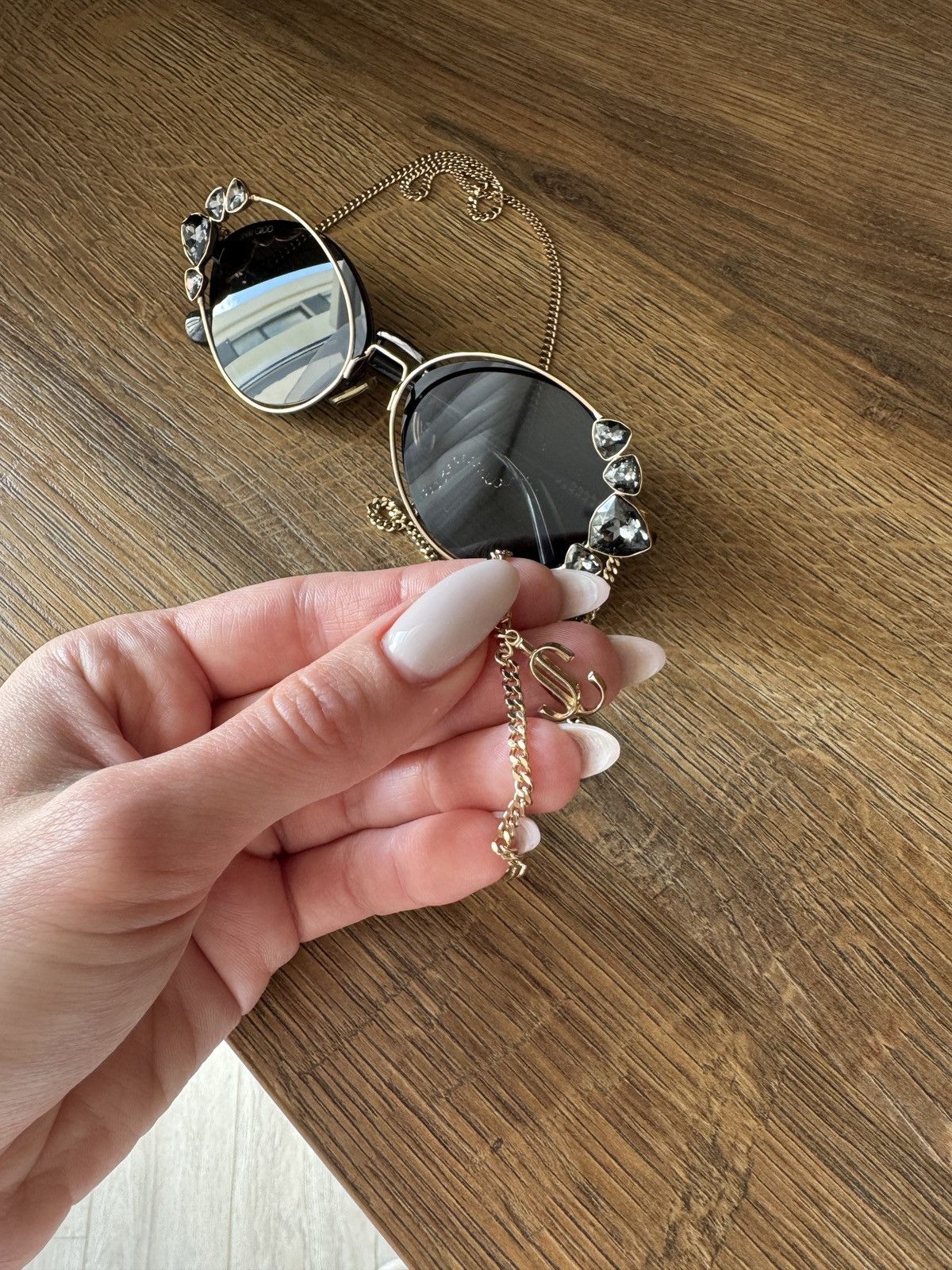 Jimmy Choo JIMMY CHOO SHINE/S 2M2M IR With Chain Black Ruthenium Size ONE SIZE - 7 Thumbnail