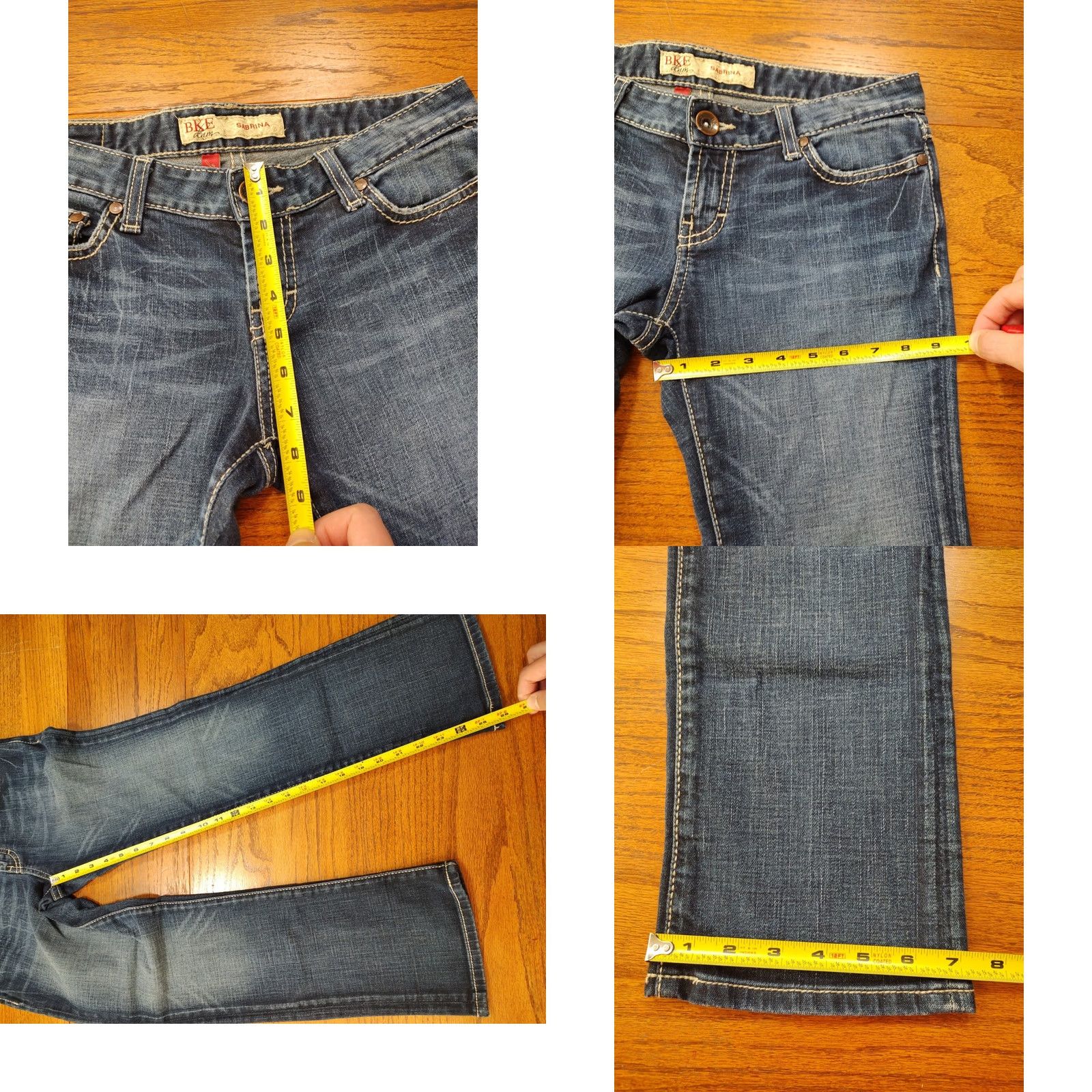 Vintage Buckle BKE Sabrina Low Rise Bootcut Jeans Women 27 Blue Denim Slim 5-Pocket Logo Embroidered Zipper Pocket Machine Washable Regular XS? Size 27" / US 4 / IT 40 - 9 Thumbnail
