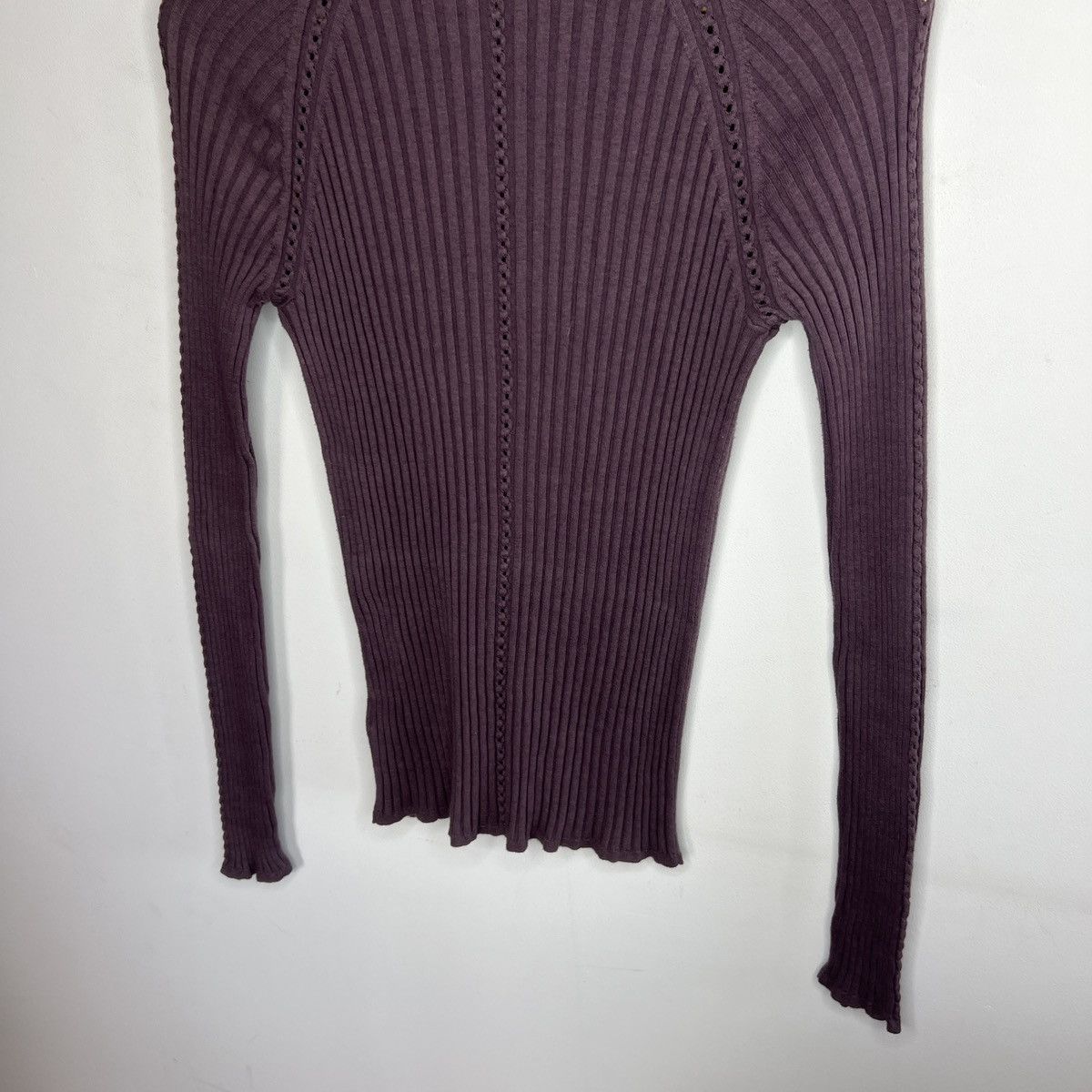 Hermes Hermes Cashmere Sweater Cardigan Ribbed Purple Size S / US 4 / IT 40 - 10 Thumbnail