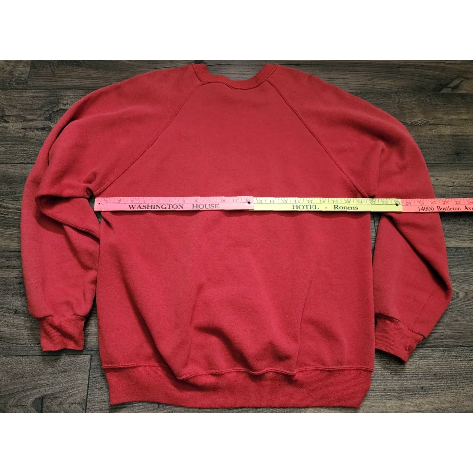 Jerzees VINTAGE Jerzees Mens Sweatshirt Crewneck XL Red 90s Made in USA USA Theme 90s Mens Size US XL / EU 56 / 4 - 2 Thumbnail