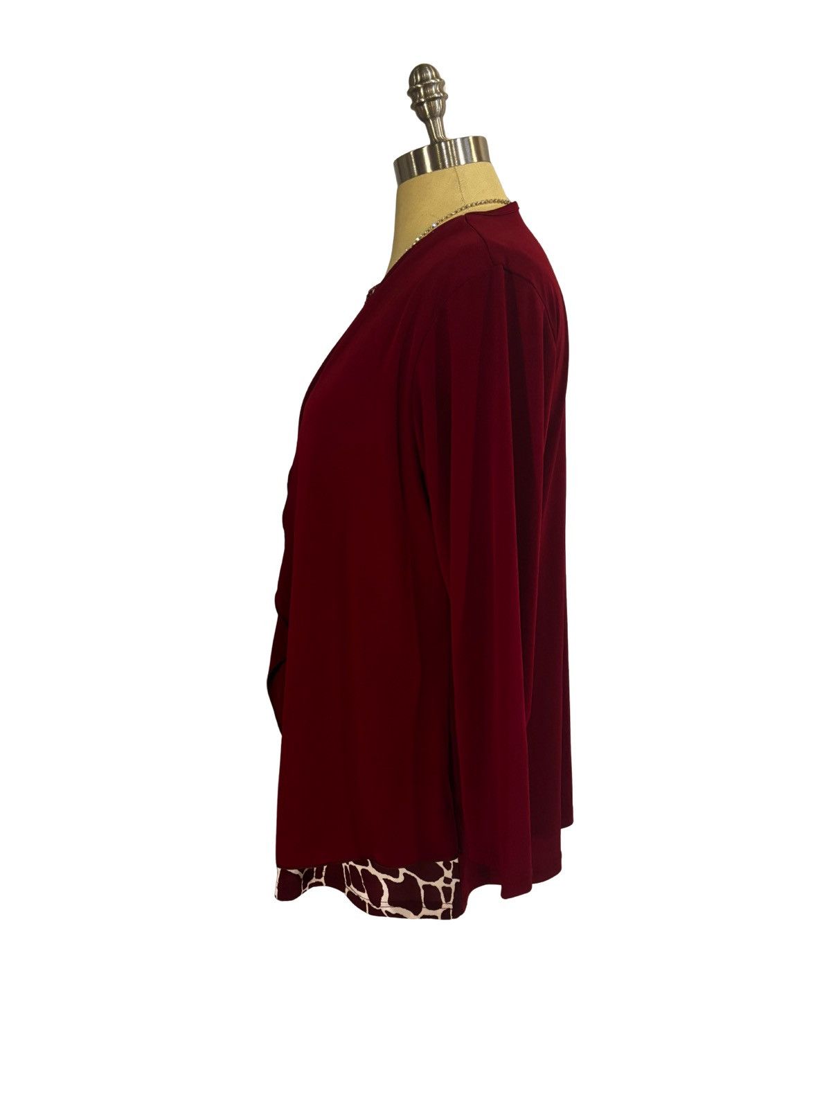 Other Burgundy cardigan Blouse w.beads details.wb2442 Size XXL / US 16-18 / IT 52-54 - 3 Thumbnail