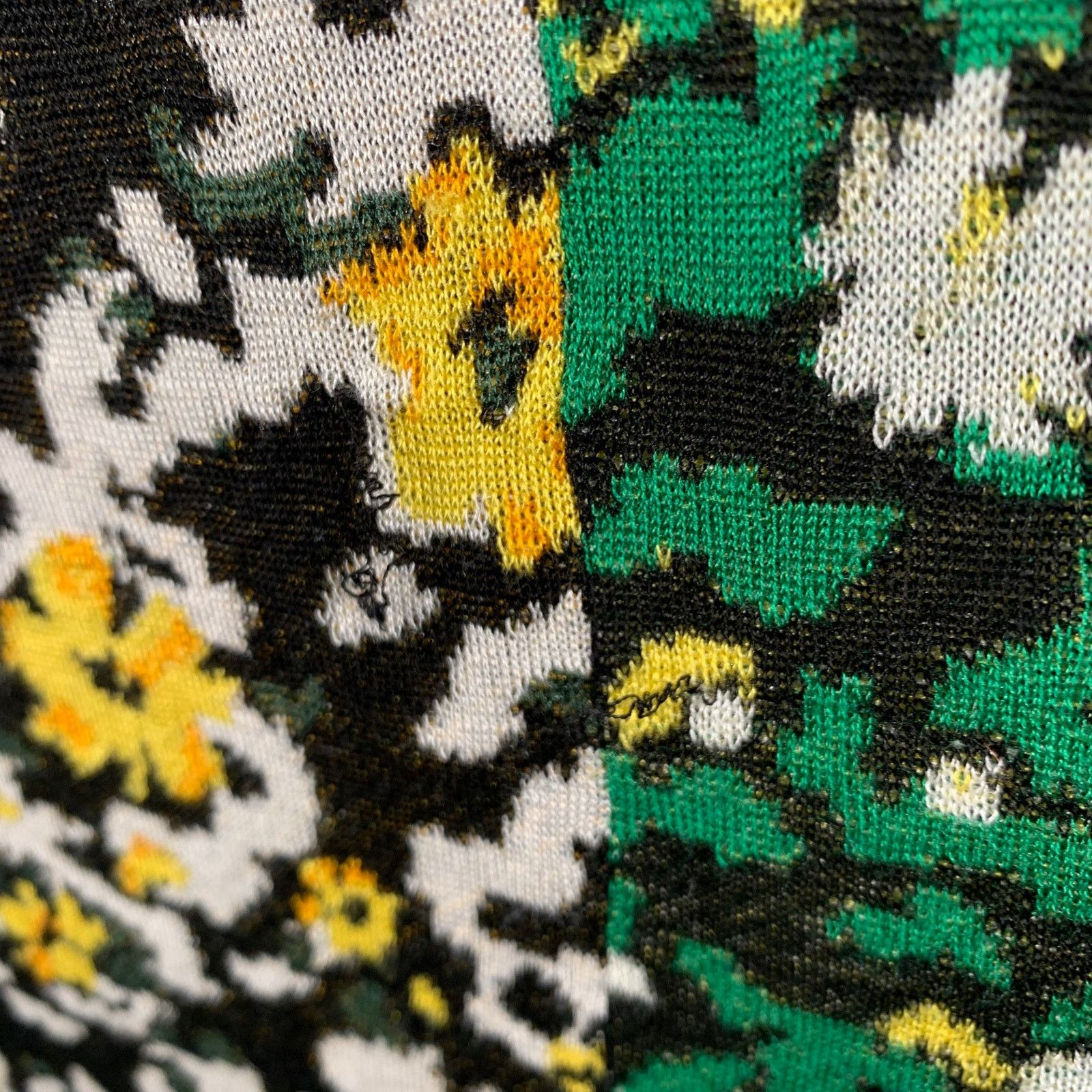 Proenza Schouler M Black Green White Silk Color Block Floral Pullover Size M / US 6-8 / IT 42-44 - 5 Thumbnail
