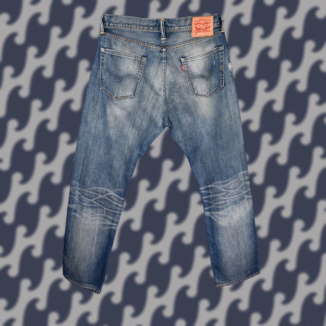 Levi's Levi’s 504 Jeans Regular Straight Men Blue Distressed W34 L32 Size US 34 / EU 50 - 1 Thumbnail