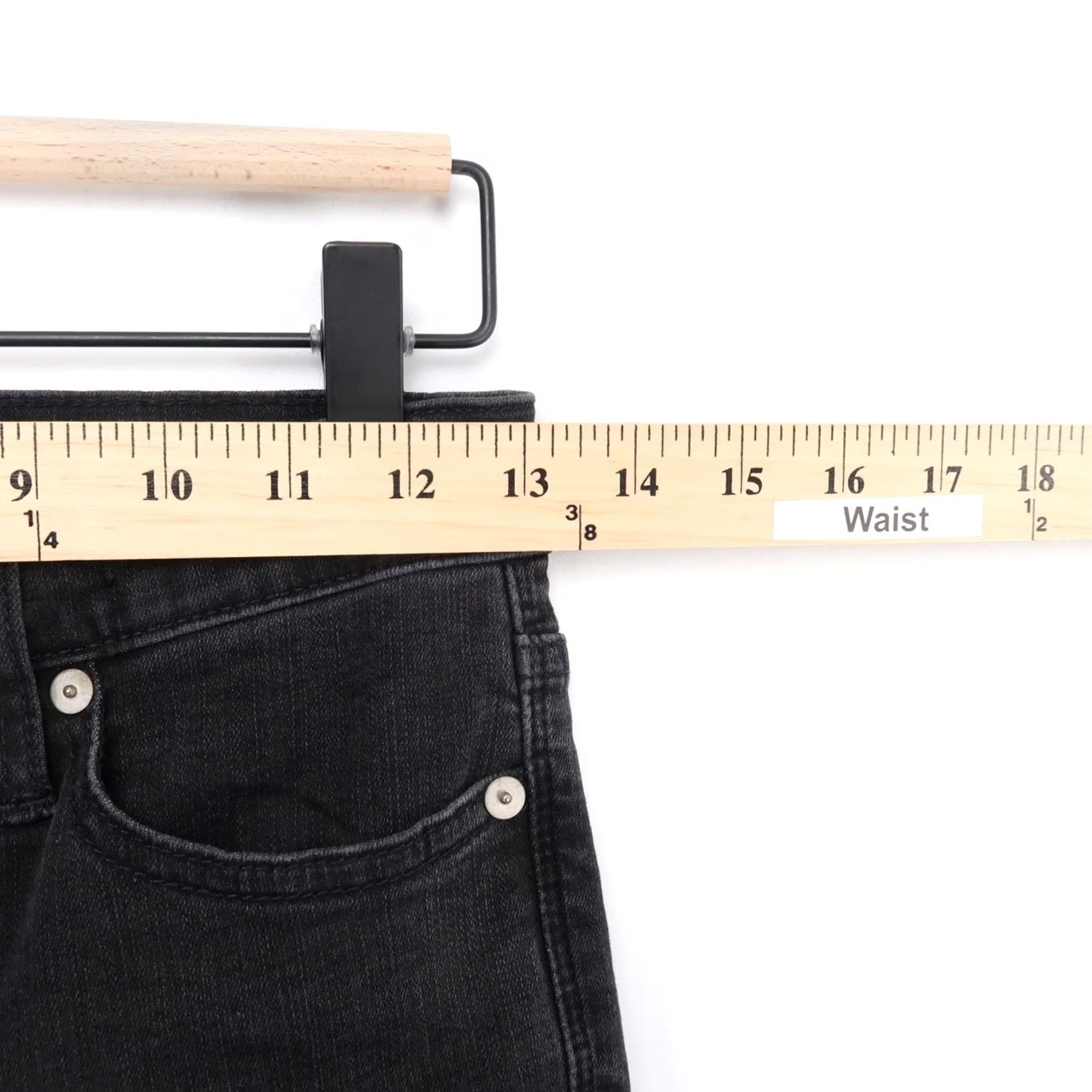Madewell Madewell Jeans Womens 26 Black 9" High Rise Skinny Stretch Denim Shirt Size 26" / US 2 / IT 38 - 7 Thumbnail