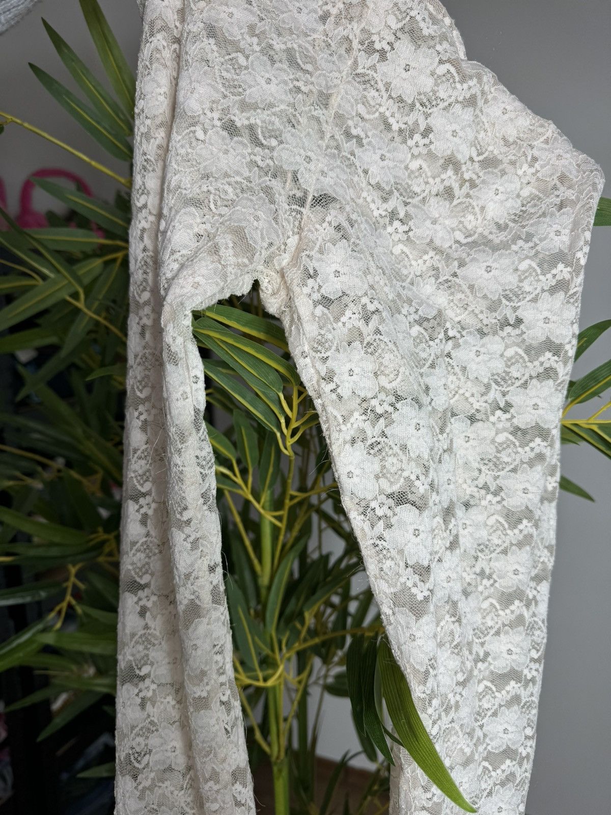 Vintage GUIPURE LACE MESH LEGGINGS Size 28" / US 6 / IT 42 - 3 Thumbnail