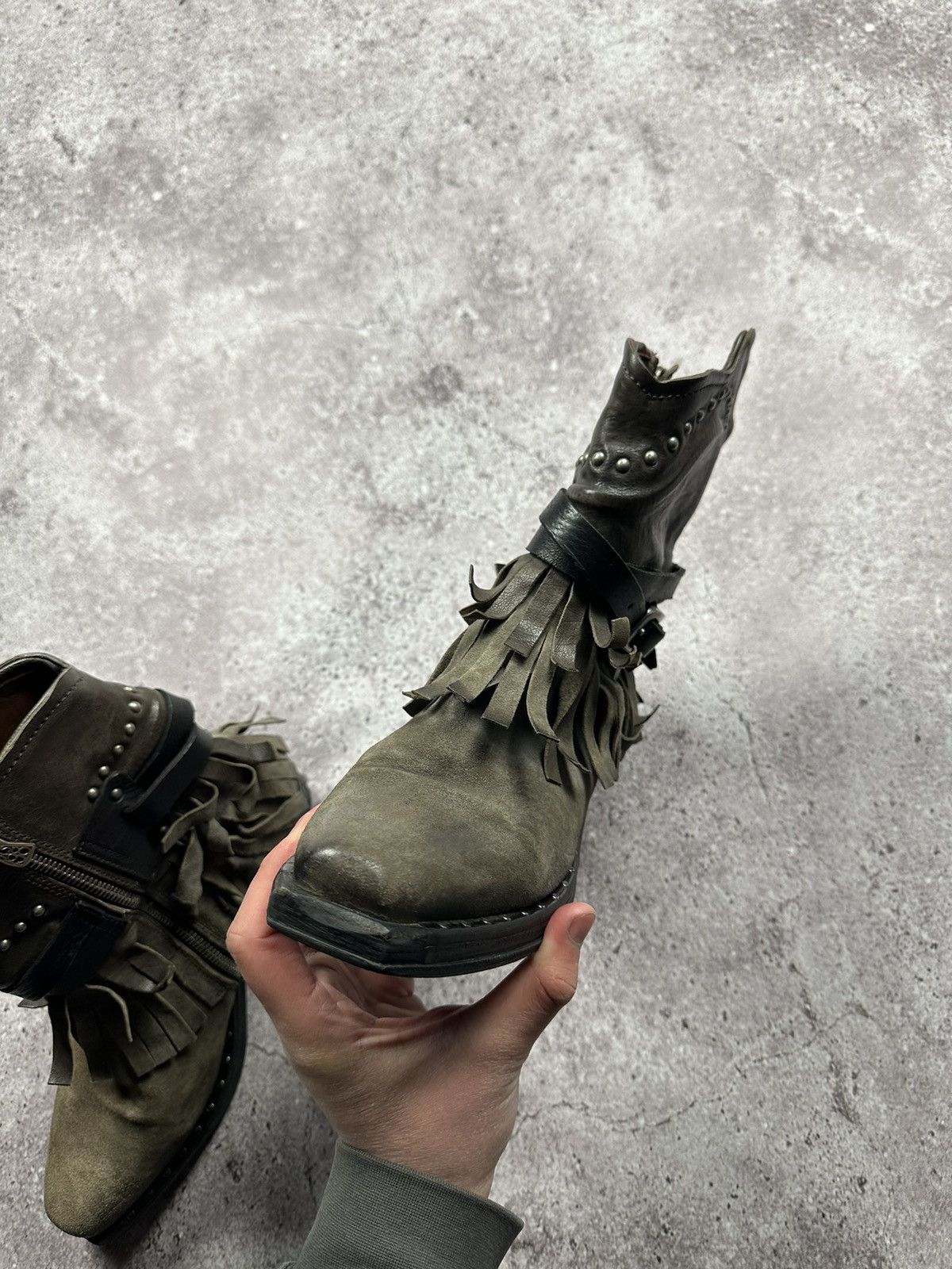 A.S.98 💀RARE💀 A.S 98 Vintage Leather Western Boots Avant Garde Size US 7 / EU 40 - 9 Thumbnail