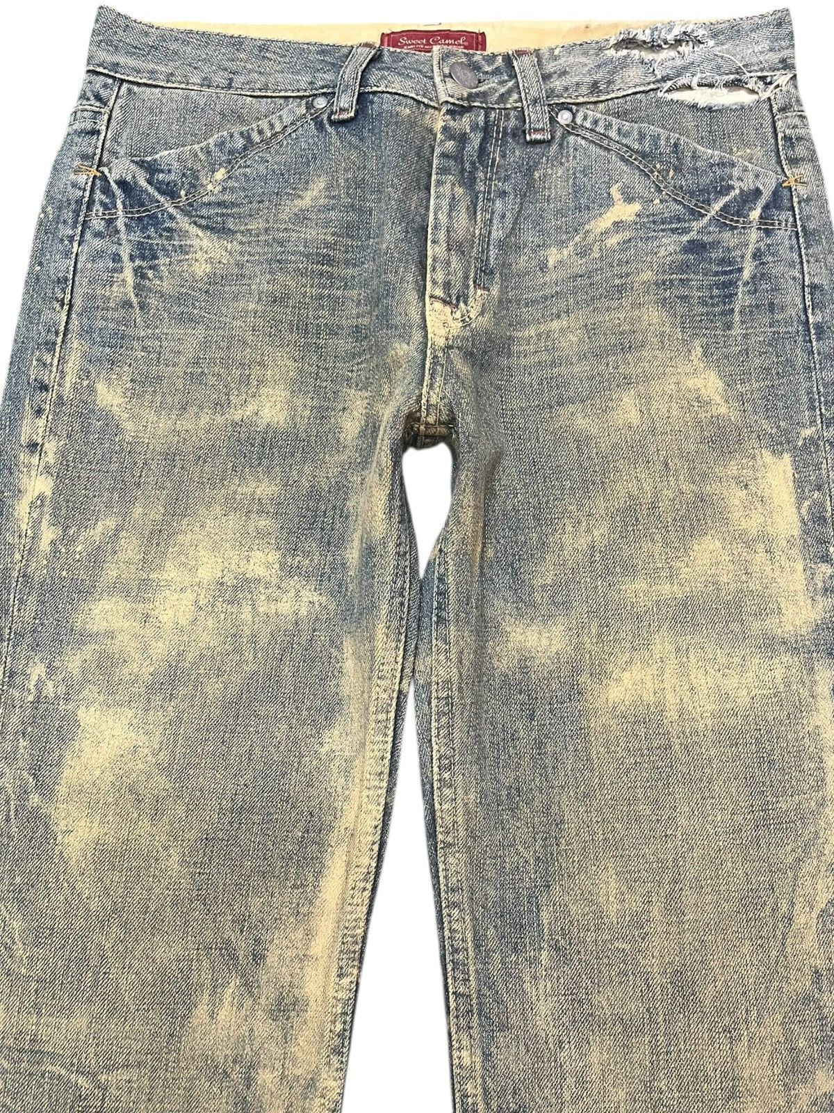 Japanese Brand Vintage Sweet Camel Flare Bootcut Mudwash Buckle Belt Denim Size US 29 - 2 Thumbnail