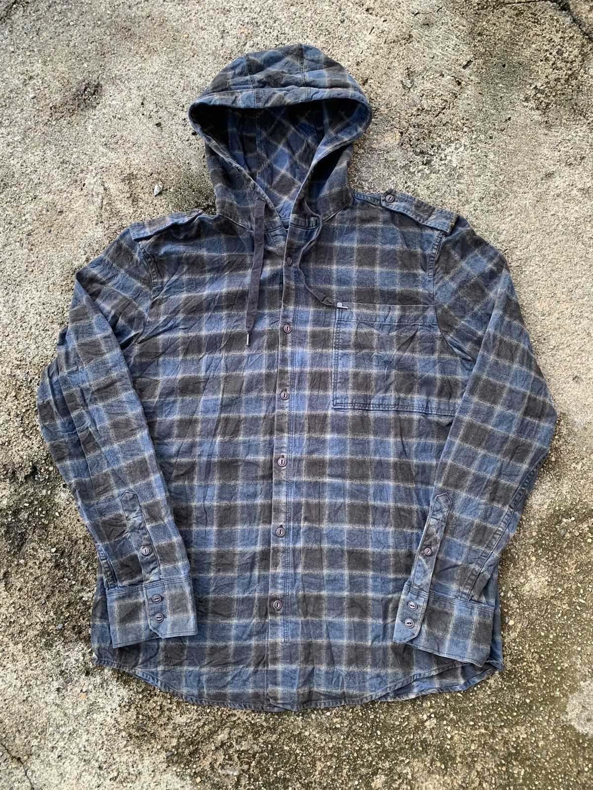 Diesel 🔥Steals🔥 Diesel Plaid Button Up With Hoodie Size US XL / EU 56 / 4 - 13 Thumbnail