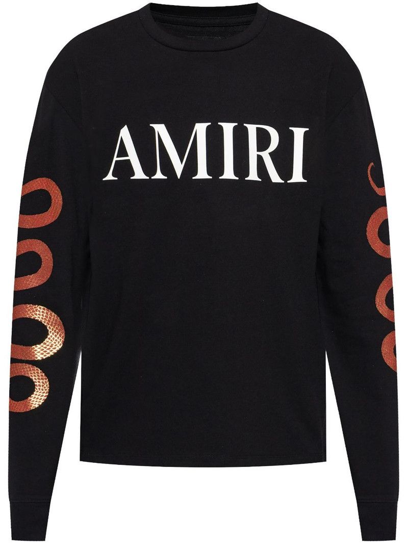 Amiri o1s1wg110326 Logo-Print Long-Sleeve T-Shirt in Black Size US S / EU 44-46 / 1 - 1 Thumbnail