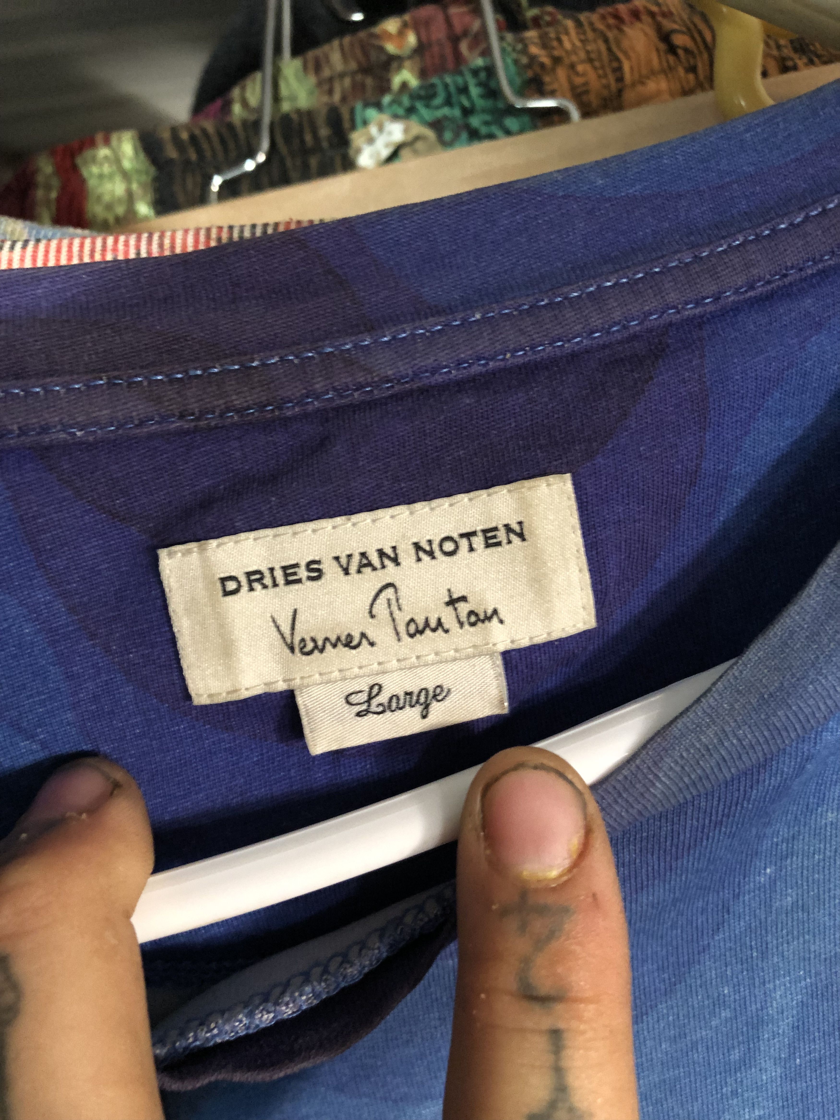 Dries Van Noten Dries Van Noten x Verner Panton Blue Wave Print Shirt Size US L / EU 52-54 / 3 - 3 Thumbnail