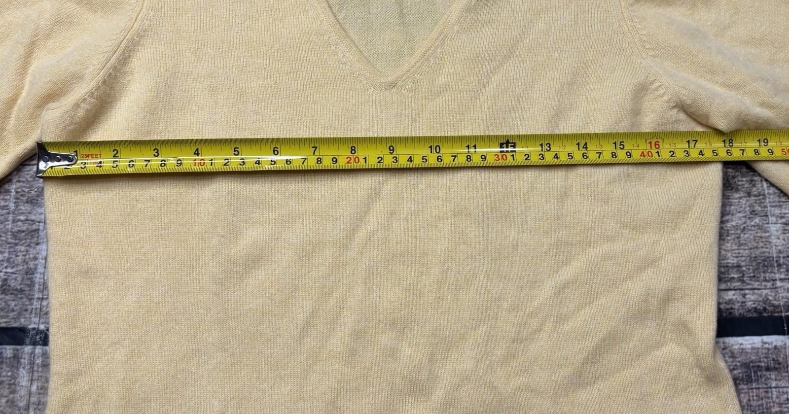 Other Wendy B Cashmere Sweater Women Medium V-Neck Pullover Yellow Size M / US 6-8 / IT 42-44 - 9 Thumbnail