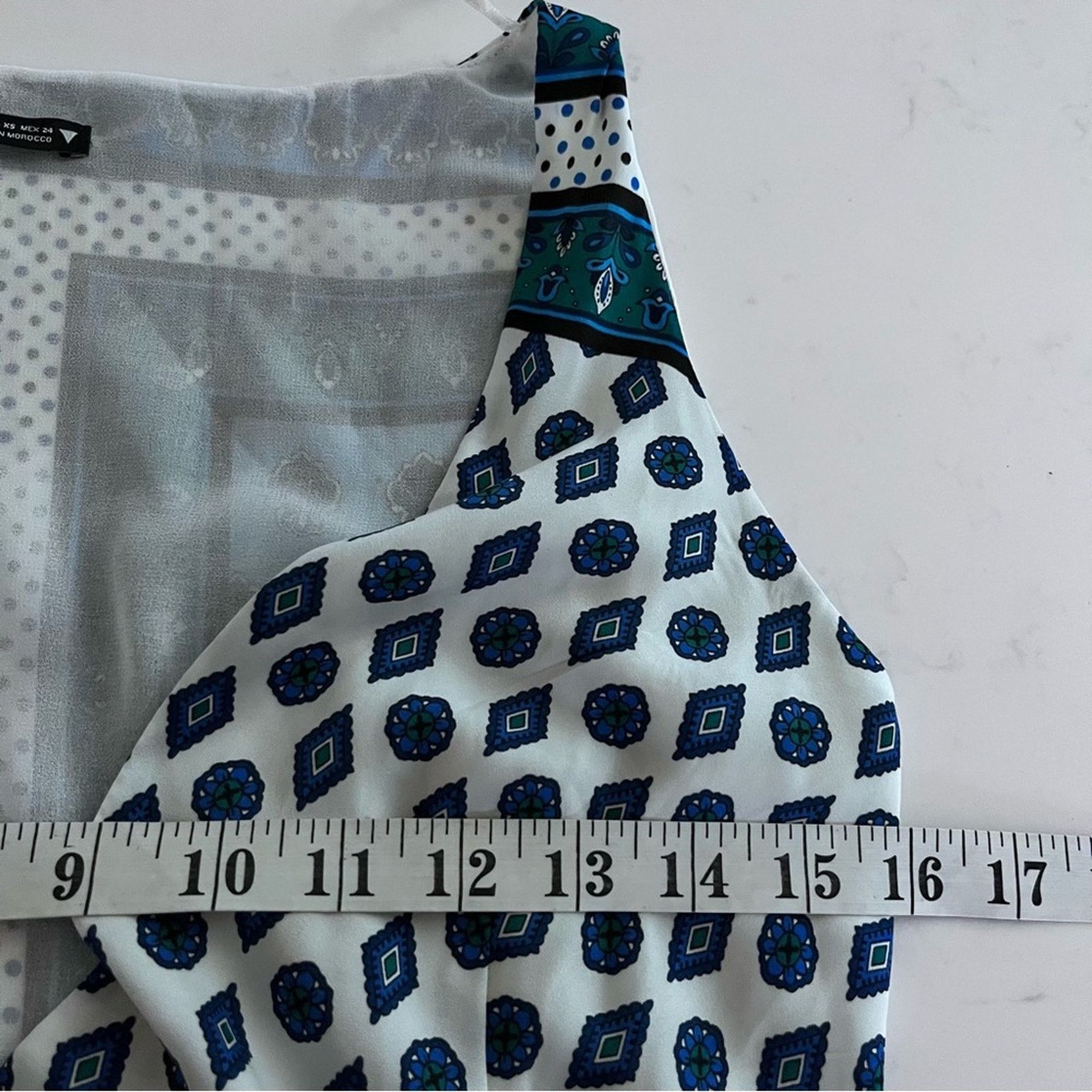 Zara Zara Hanky Scarf Bandana Assymetrical Wrap Midi Dress Blue Size XS / US 0-2 / IT 36-38 - 9 Thumbnail
