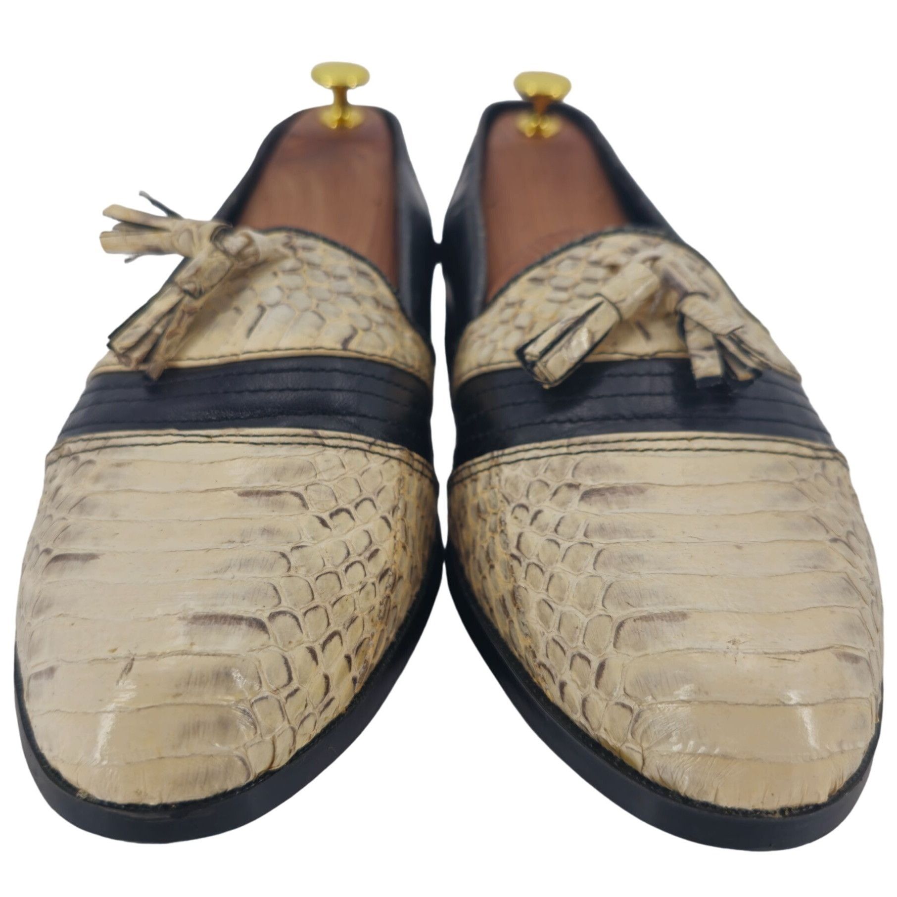Other Vintage NEW Exotic Snakeskin 10.5D Dress Shoes Natural Cream Size US 10.5 / EU 43-44 - 10 Thumbnail