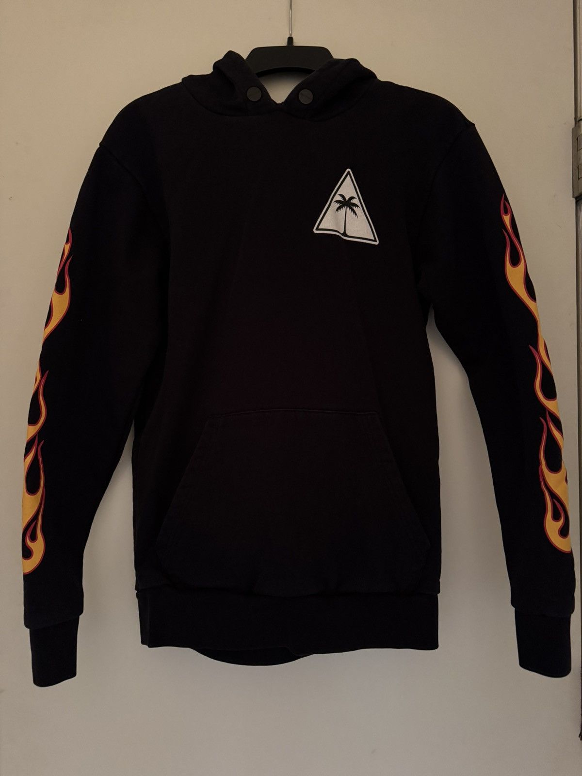 Palm Angels Palm Angels Black Hoodie with Flame Sleeves Size US XXS / EU 40 - 1 Thumbnail