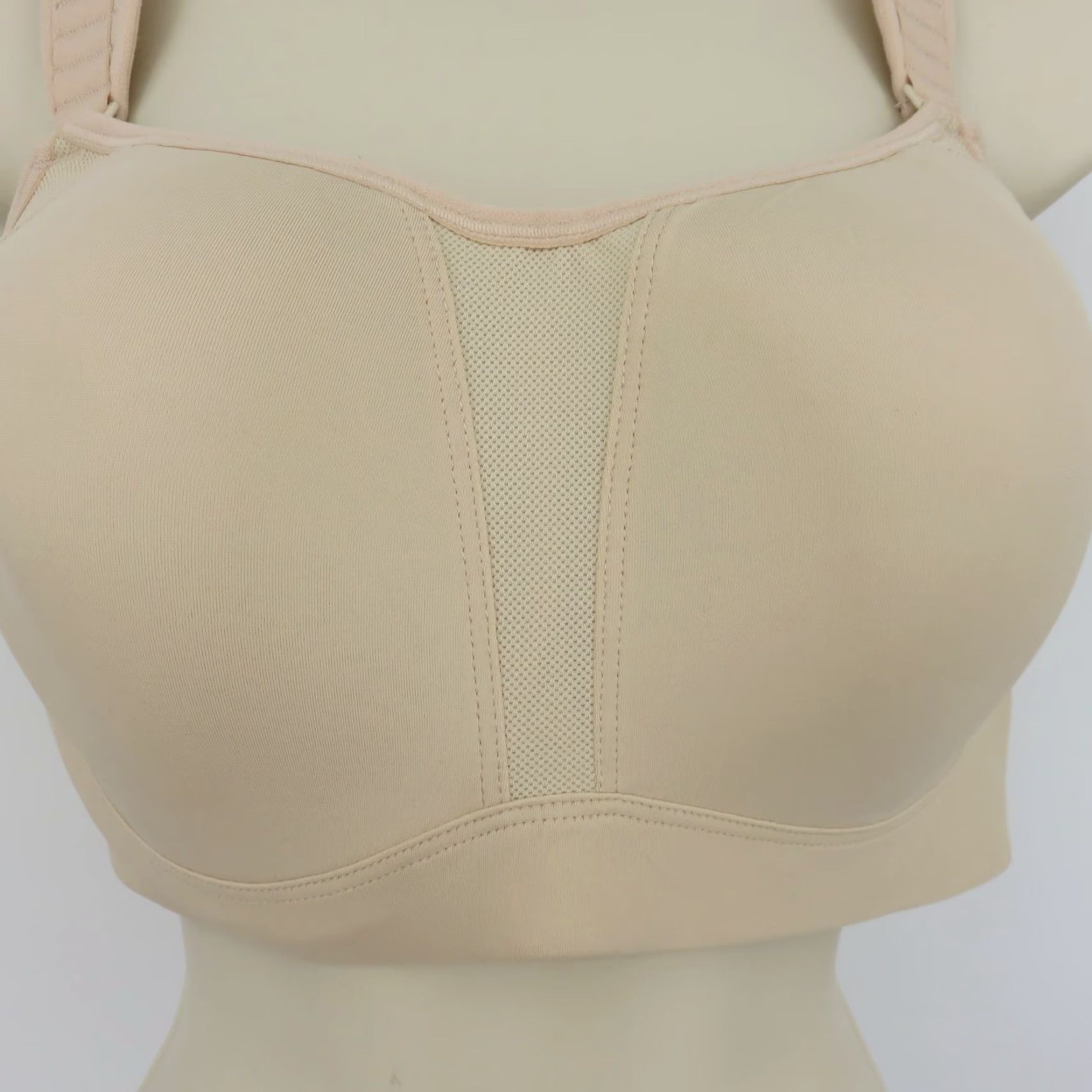 Vintage Delimira 42B A282 Contour Sports Bra High Impact Solid Beige Underwire NEW NWT Size ONE SIZE - 4 Thumbnail
