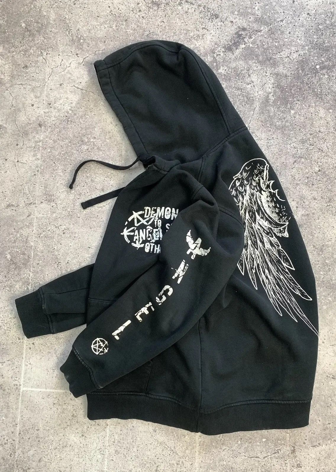 Japanese Brand × Vintage SALE💣Vintage Hoodie Bones Dragon rock gothic sk8 avangarde Size US M / EU 48-50 / 2 - 14 Thumbnail