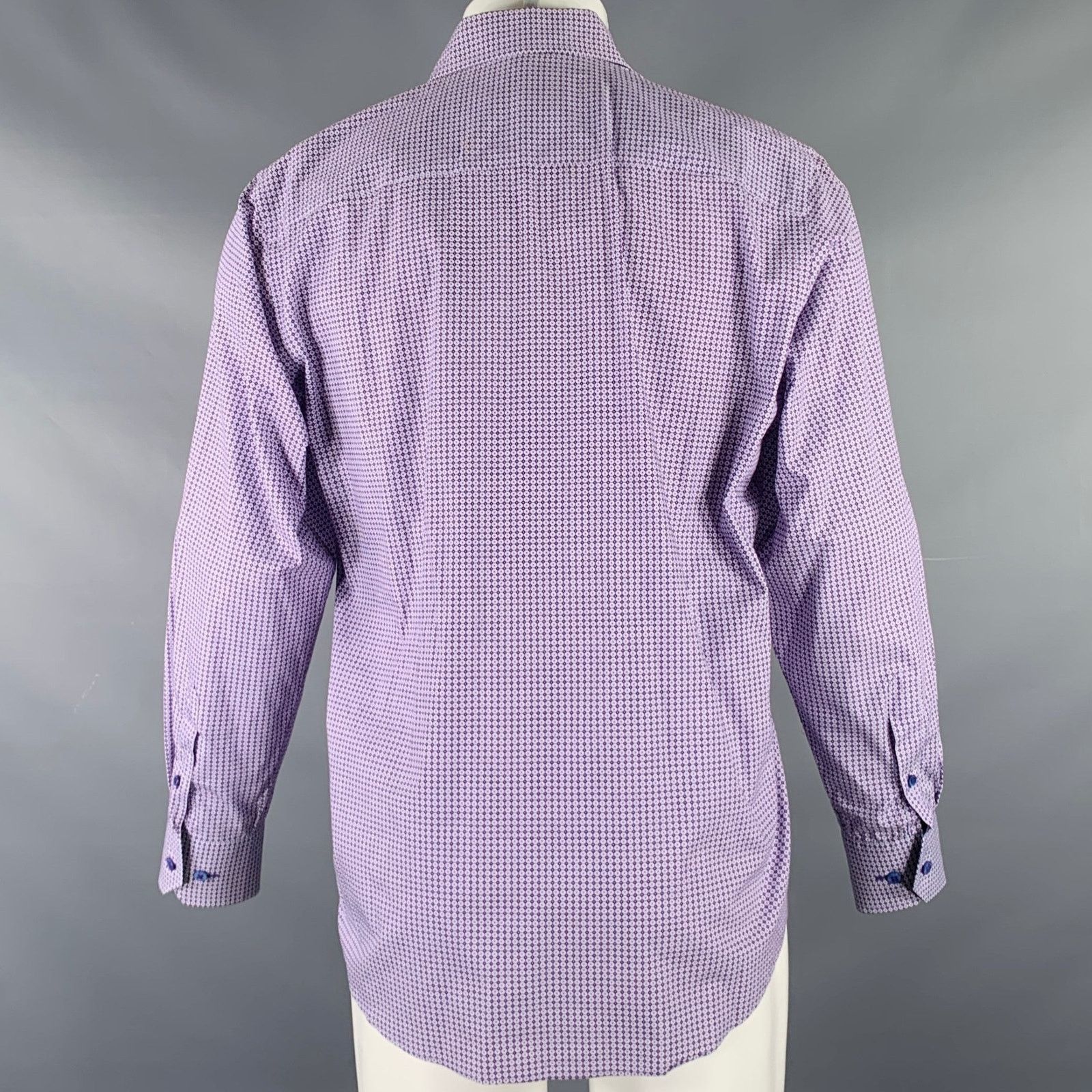 BUGATCHI BUGATCHI Size M Purple White Dots Cotton Long Sleeve Shirt Size US M / EU 48-50 / 2 - 4 Thumbnail