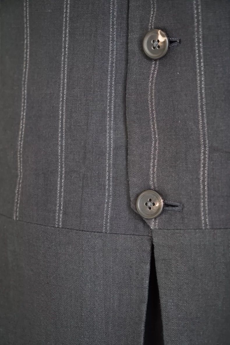 Yohji Yamamoto Yohji Yamamoto size s 94 SS striped paneled linen suit 2501 Size 38R - 3 Thumbnail