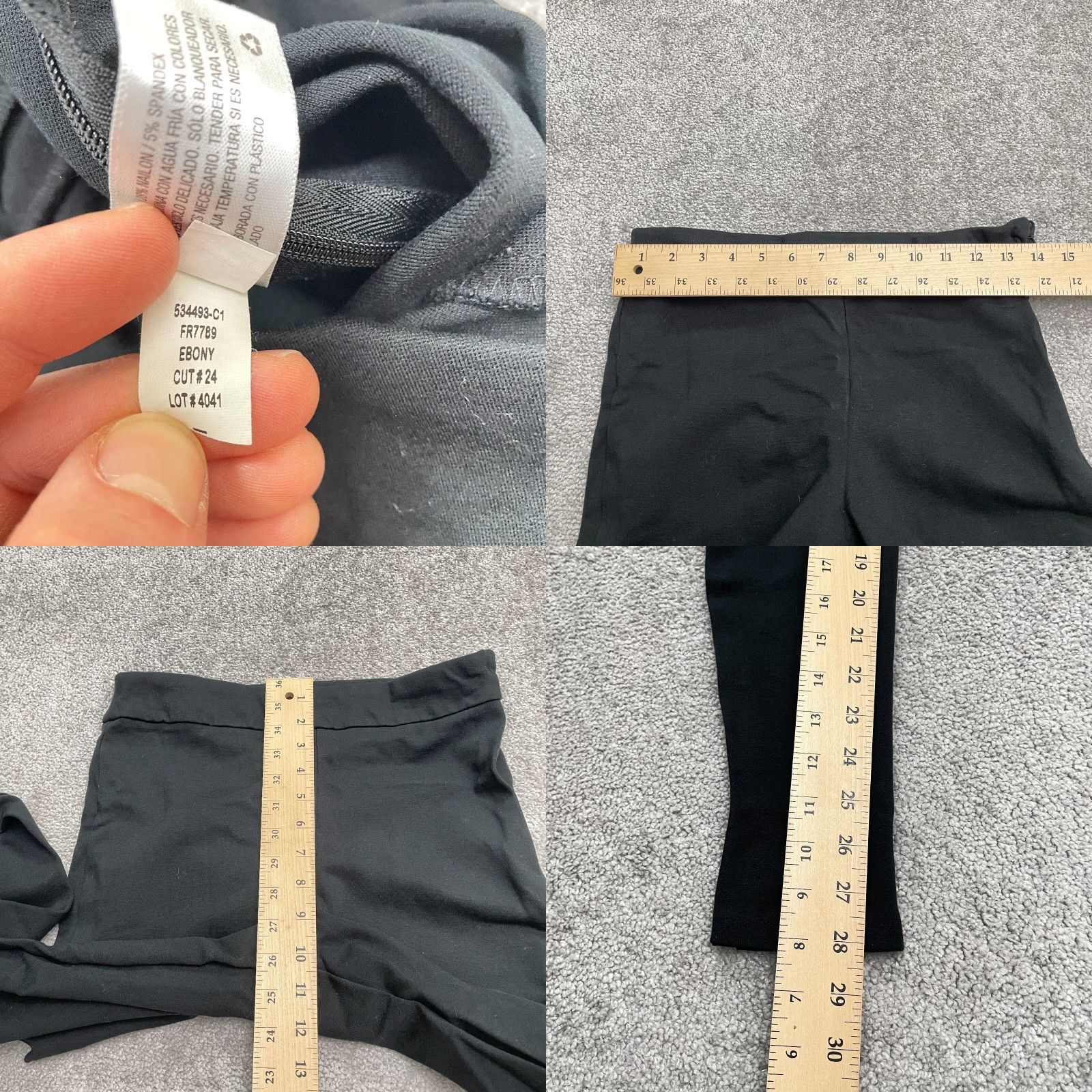 Vintage A New Day Jegging Pants Womens Medium Black High Rise 28x28 Side Zip Slim Skinny Light Stretch Faced By Breathable Comfort Size 32" / US 10 / IT 46 - 8 Thumbnail