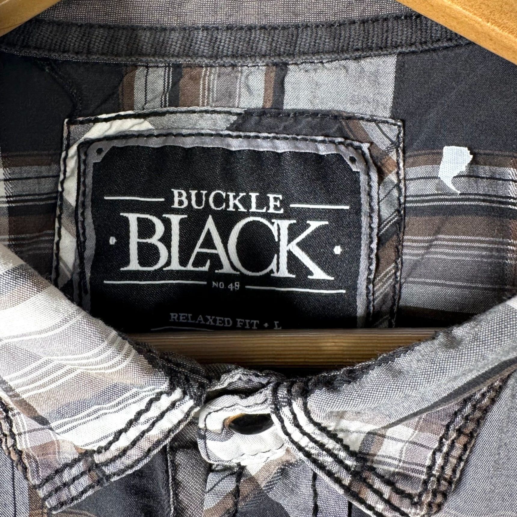 Buckle Black Buckle Black No 48 Mens Shirt Plaid Button Down Relaxed Fit L Multicolor Western Casual Workwear Long Sleeve Pocketed Size US L / EU 52-54 / 3 - 3 Thumbnail