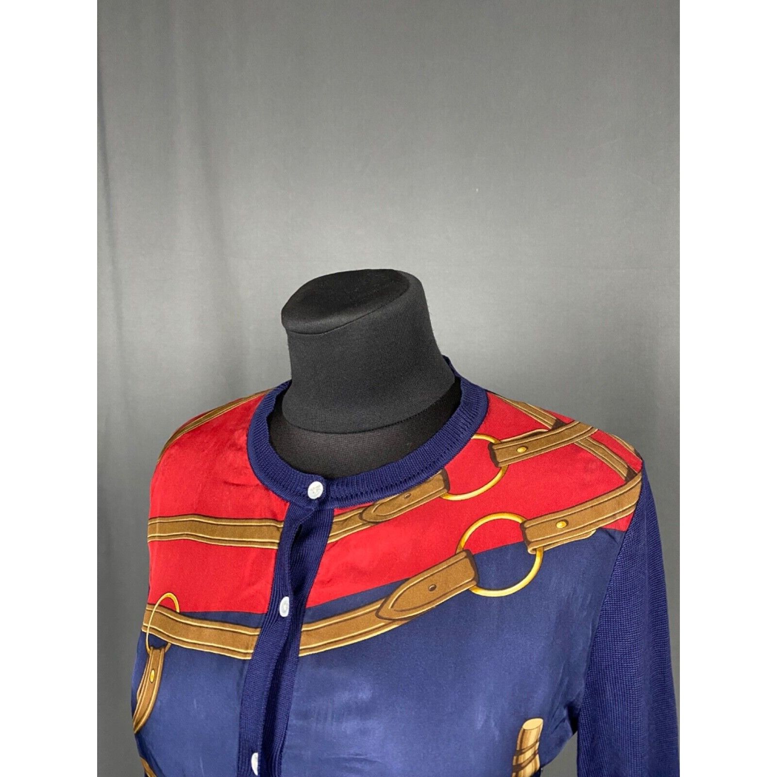 Ralph Lauren RARE! Ralph Lauren Vintage Baroque Blue Silk Cardigan Sweate Size S / US 4 / IT 40 - 5 Thumbnail
