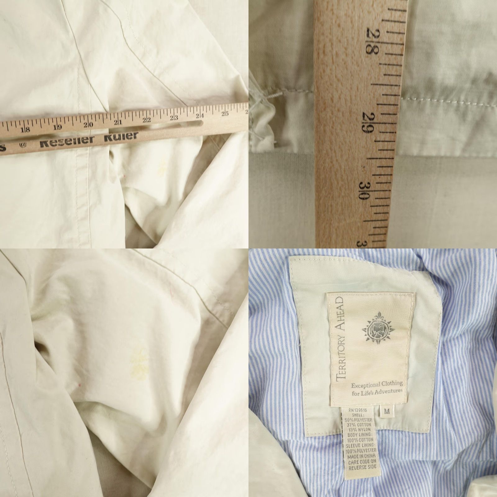The Territory Ahead Territory Ahead Jacket Mens Medium Beige Tan Blazer Sport Coat Lined 3 Button ^ Size 40R - 8 Thumbnail