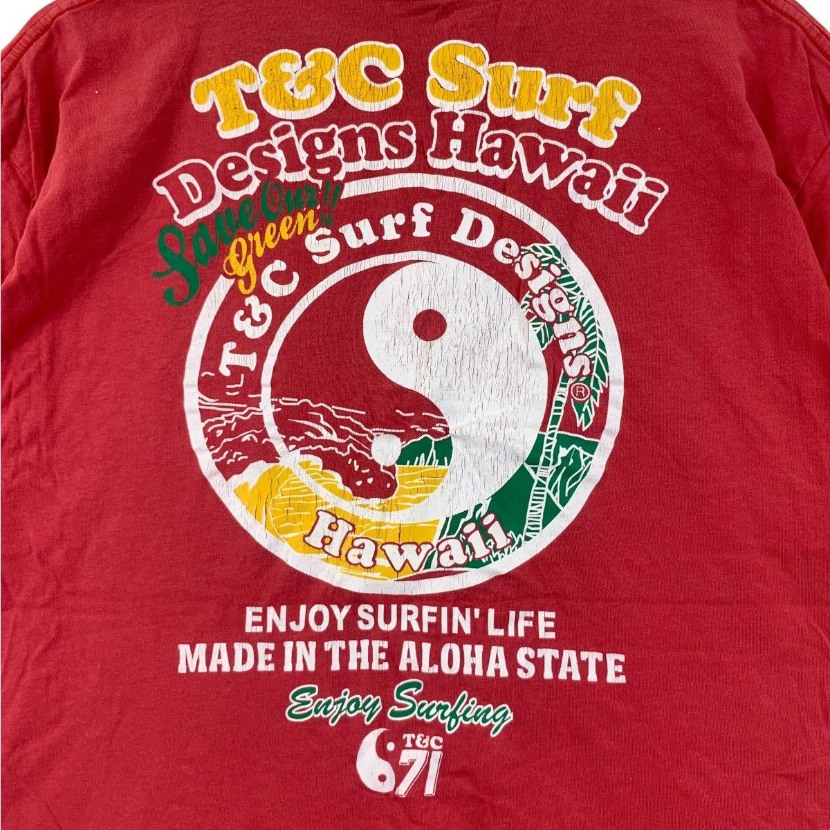 Vintage T&C SURF DESIGNS Hawaii Save Our Green Planet Tee Shirt Size US XXL / EU 58 / 5 - 5 Thumbnail
