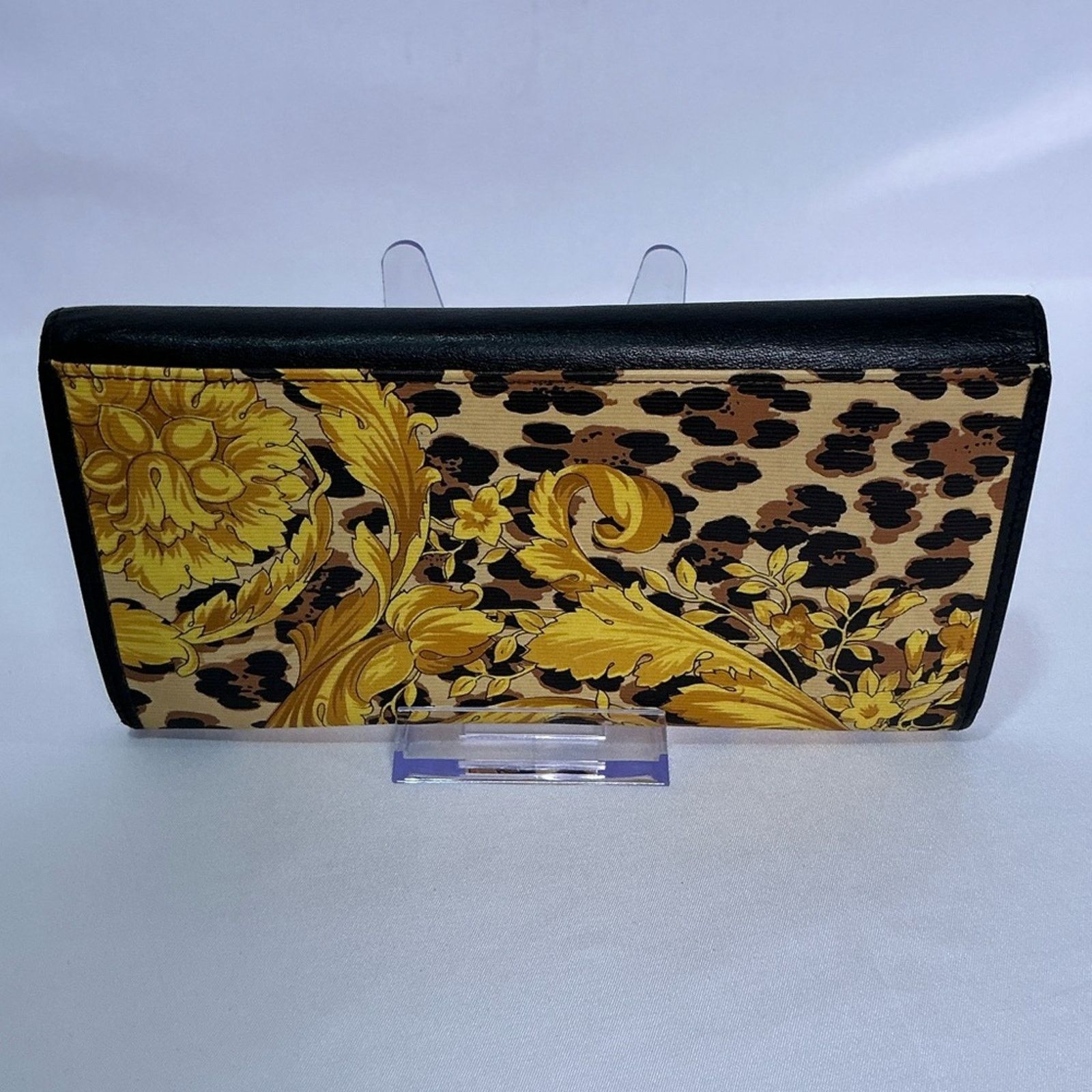 Versace Vintage Versace Baroque Leather Leopard Unisex Long Wallet Size ONE SIZE - 2 Thumbnail